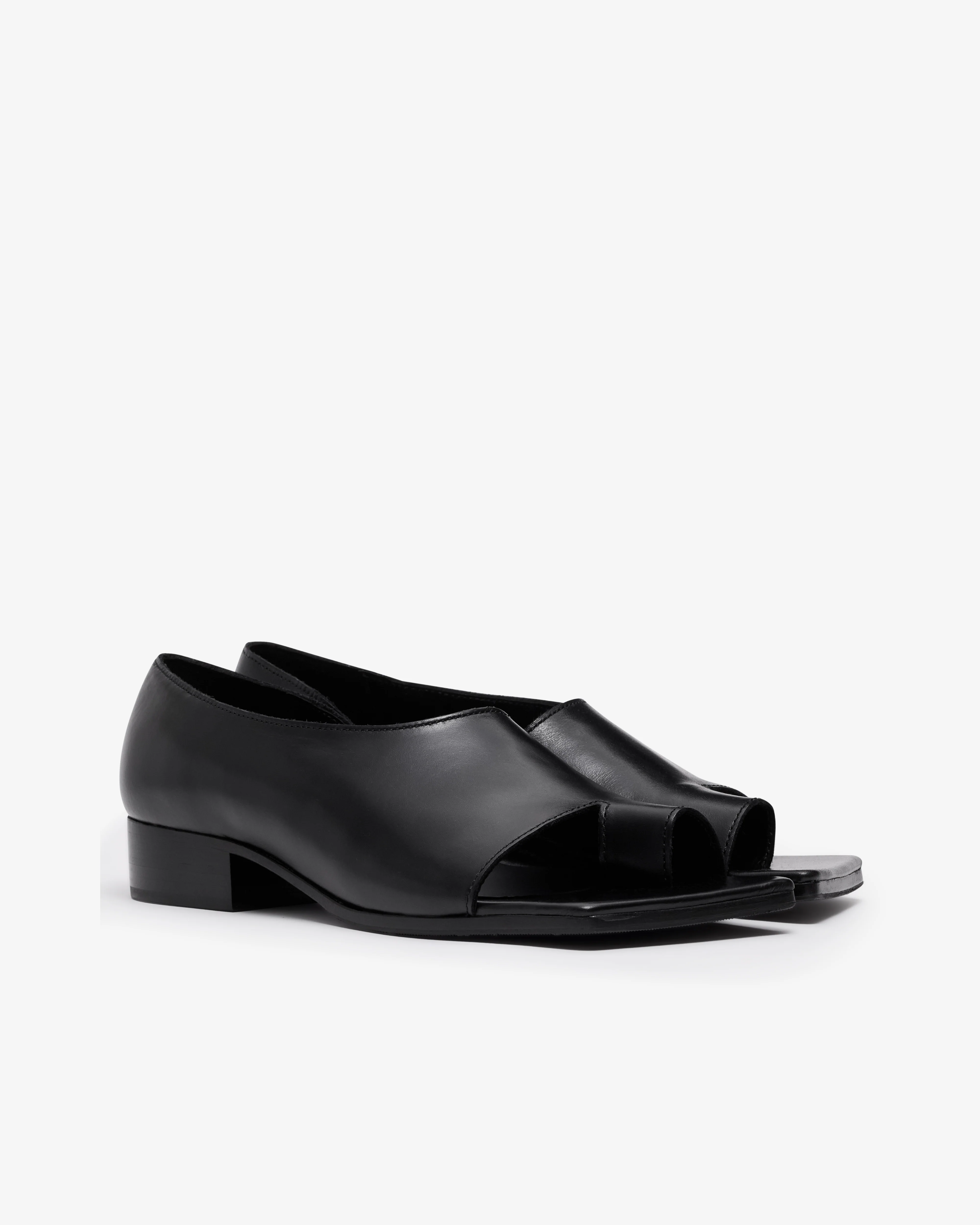 Junya Watanabe - Women's Square Open Toe Sandal - (Black) - Image 3