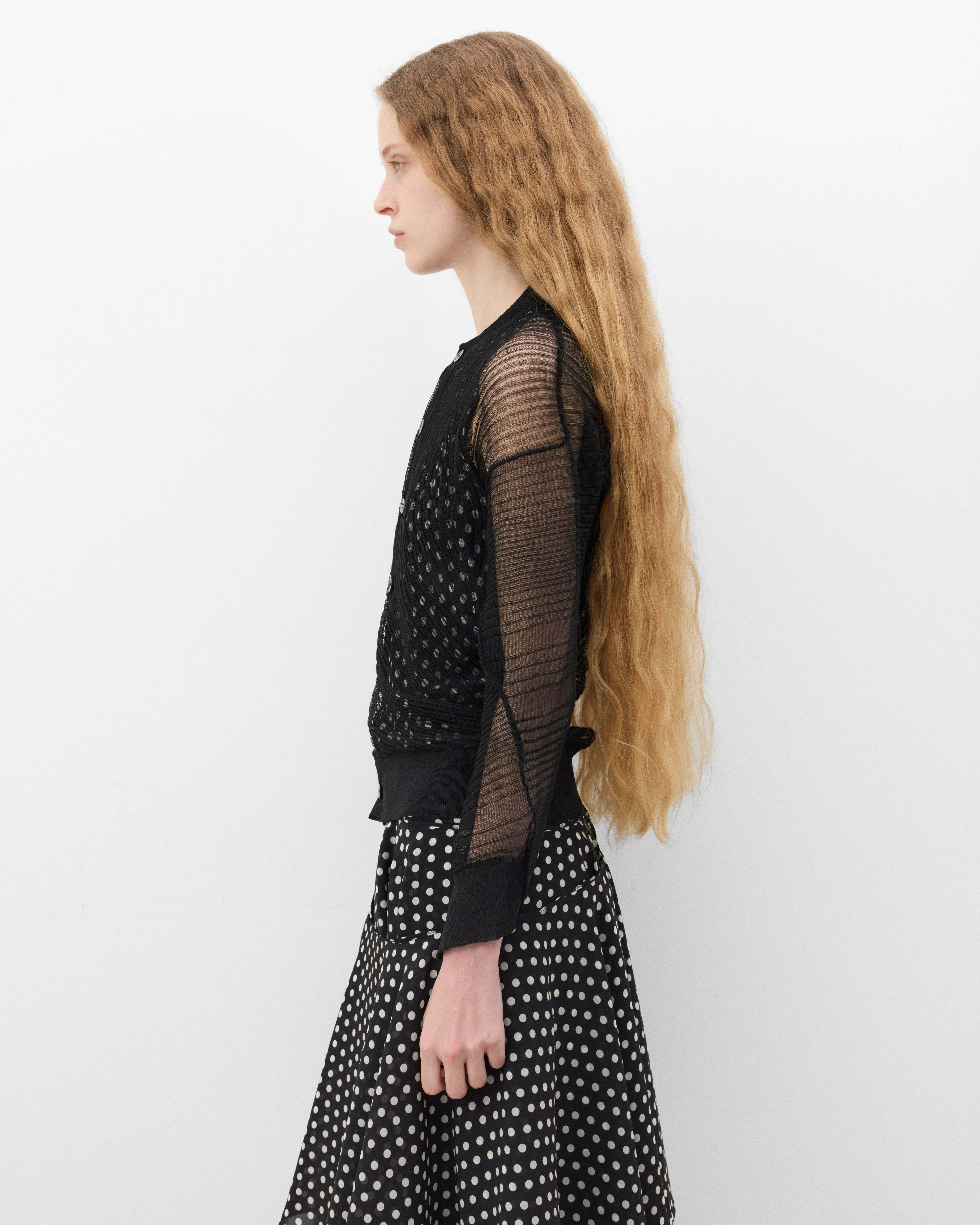 Junya Watanabe - Women's Mesh Cardigan - (Black) - Image 4