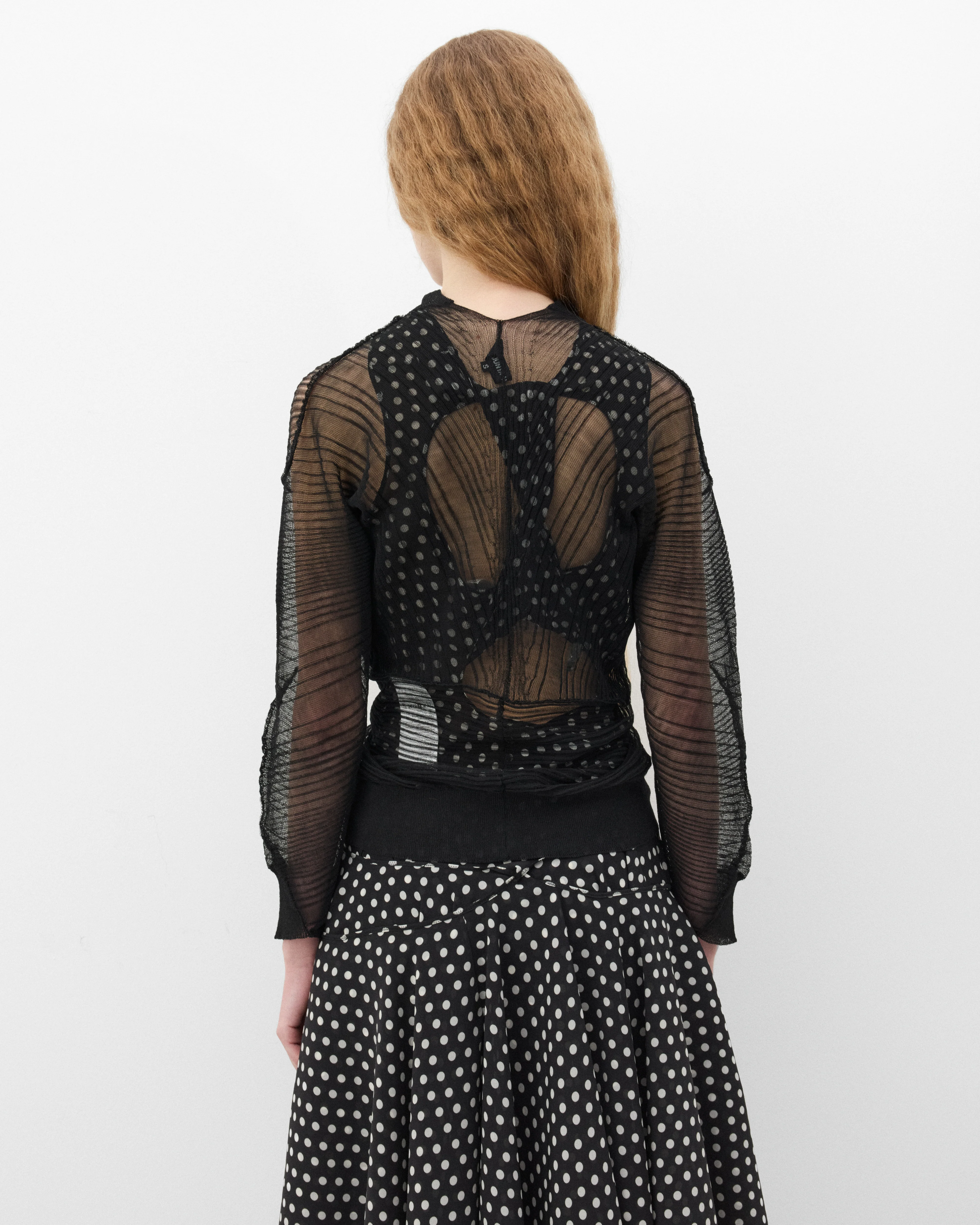 Junya Watanabe - Women's Mesh Cardigan - (Black) - Image 5