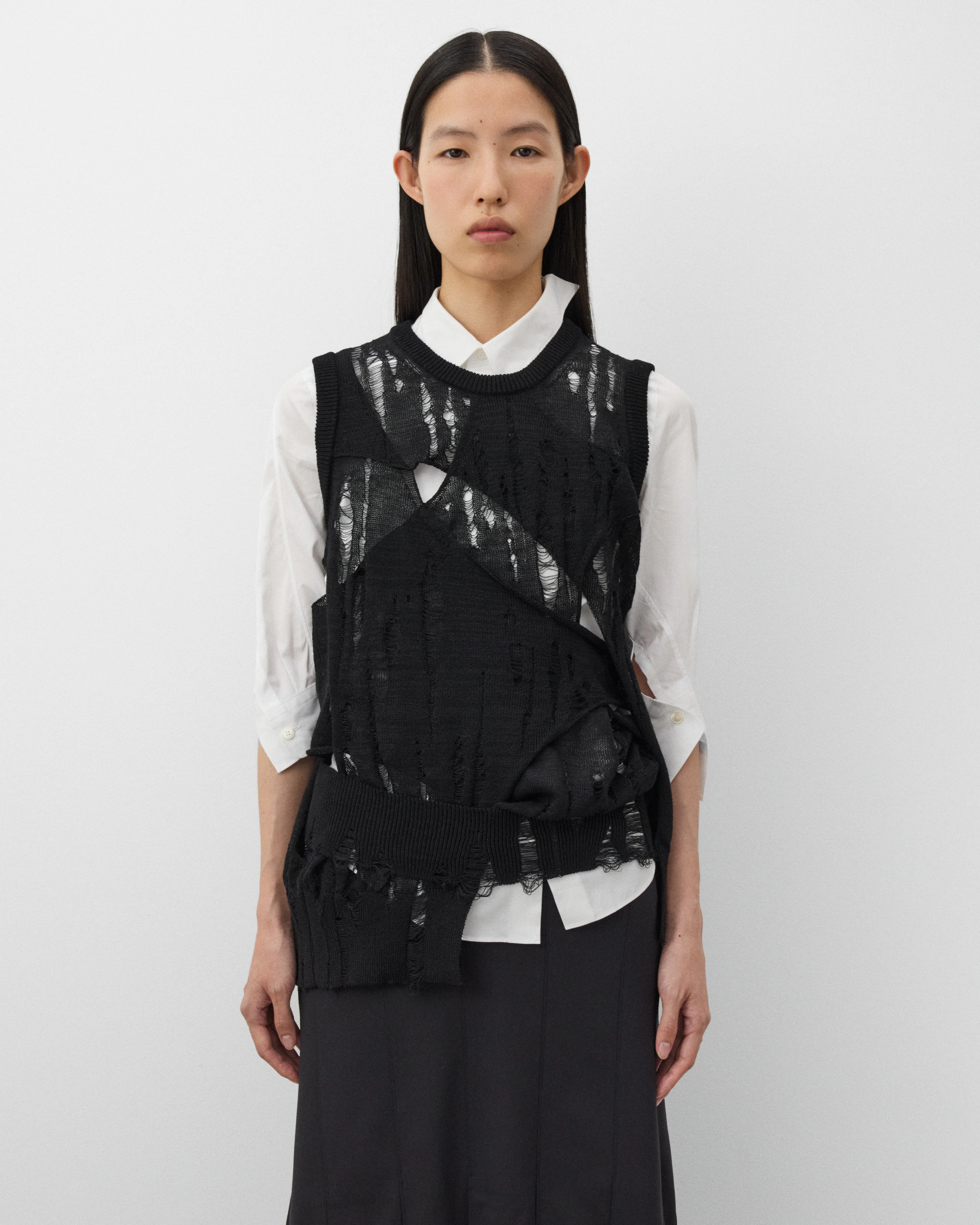 Junya Watanabe - Women's Distressed Vest - (Black) - Image 3