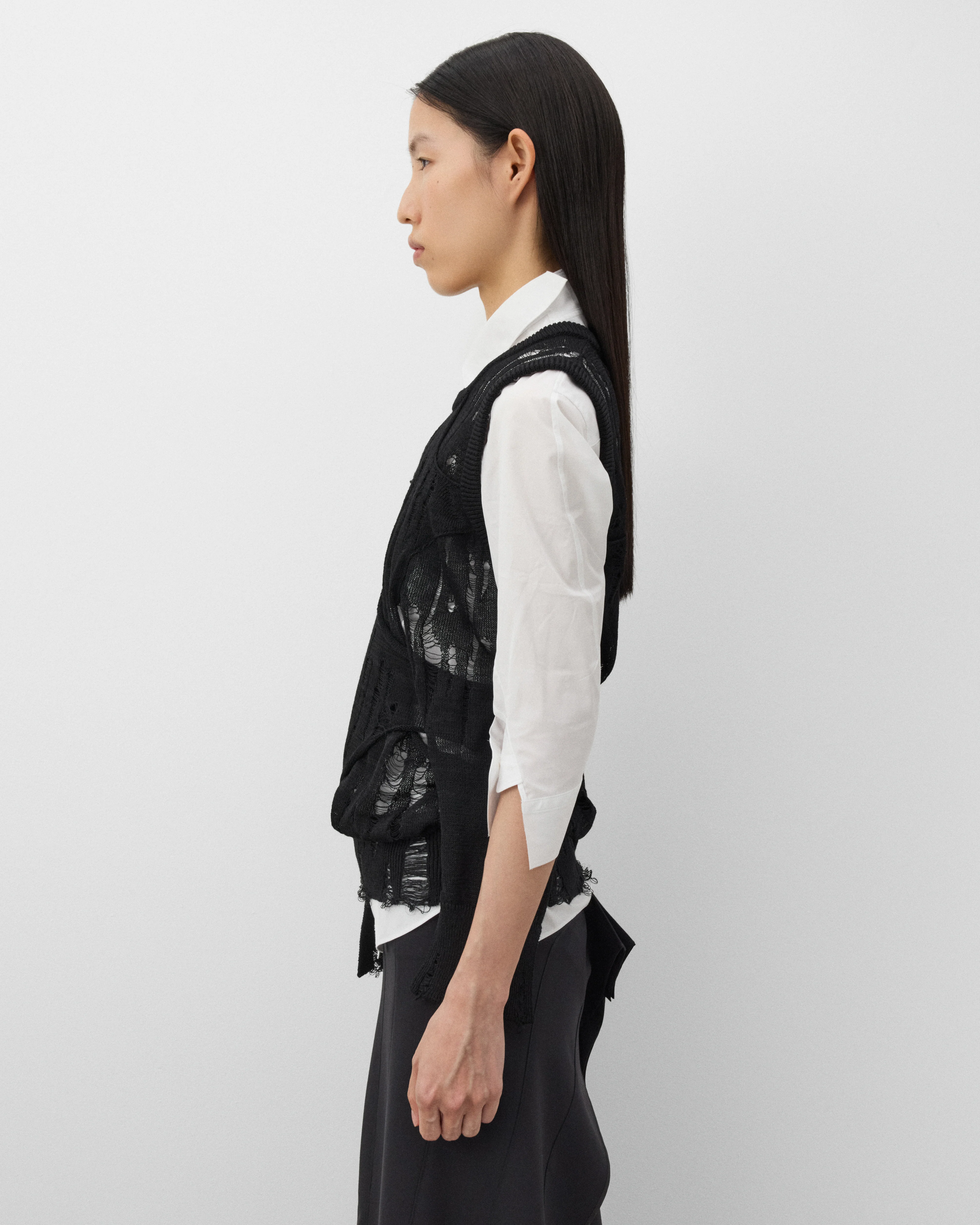Junya Watanabe - Women's Distressed Vest - (Black) - Image 4