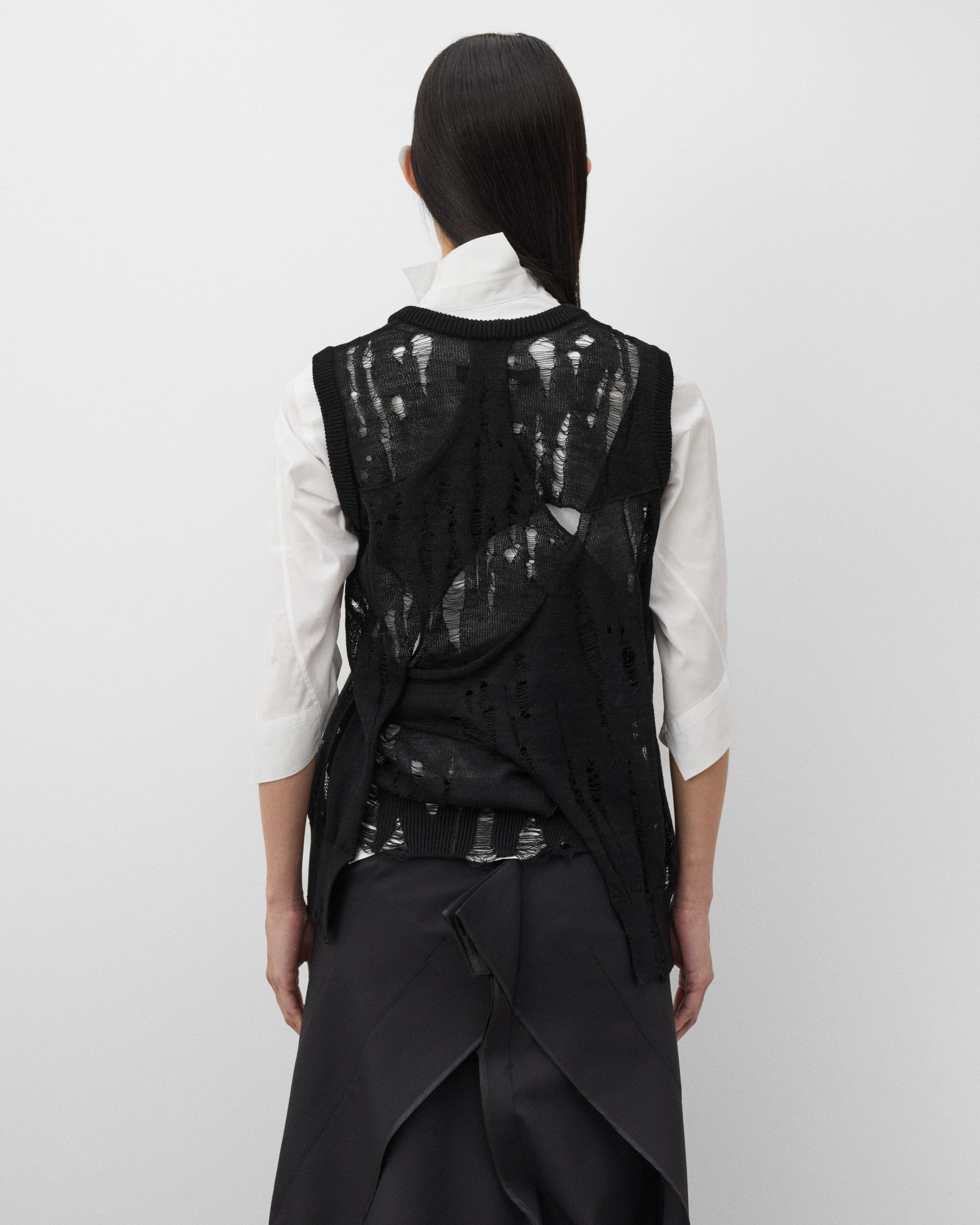Junya Watanabe - Women's Distressed Vest - (Black) - Image 5