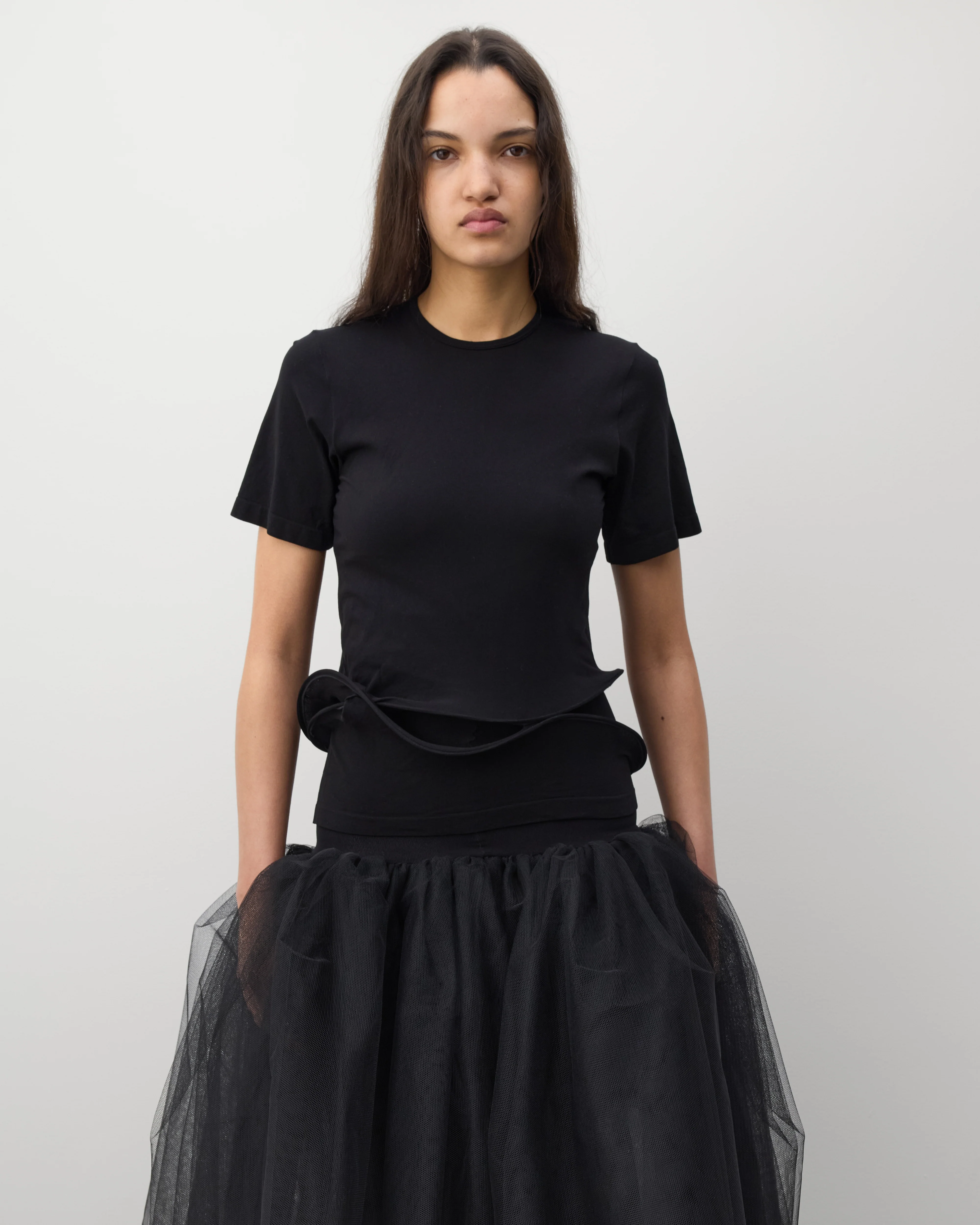 Junya Watanabe - Women's Wire Hem T-Shirt - (Black) - Image 3