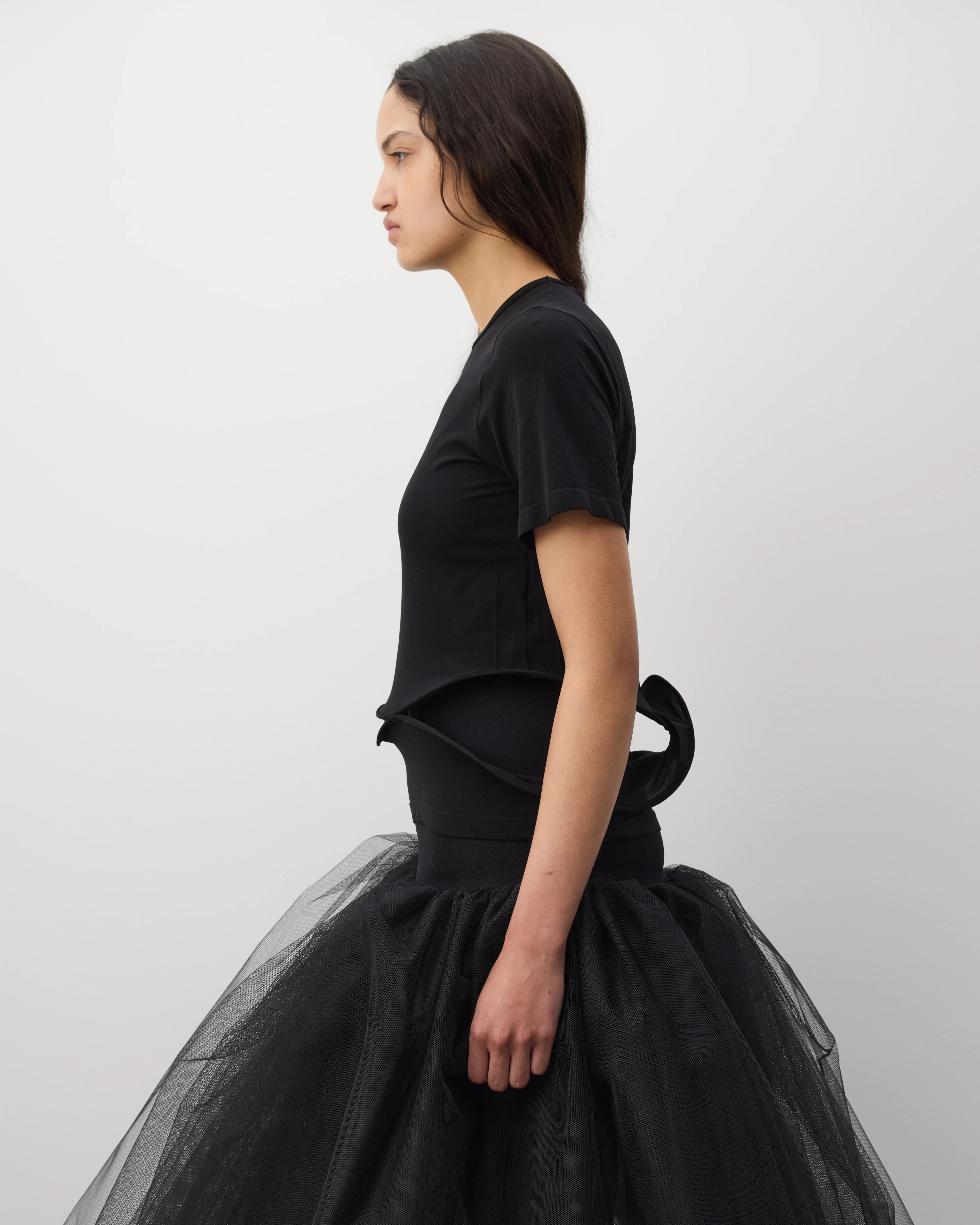 Junya Watanabe - Women's Wire Hem T-Shirt - (Black) - Image 4