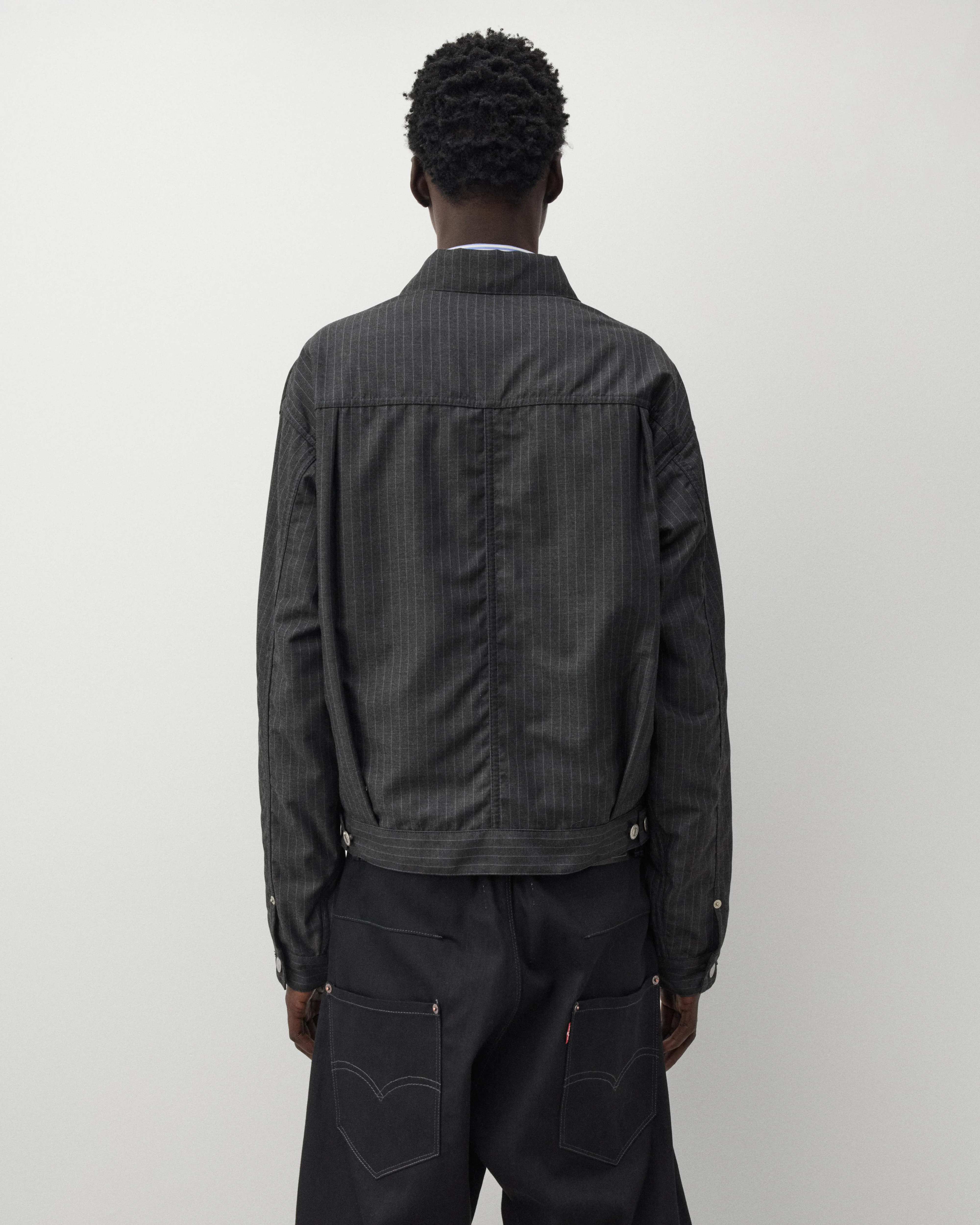 Junya Watanabe Man - Men's Levi's Type 2 Jacket - (Black Pin Stripe) - Image 5