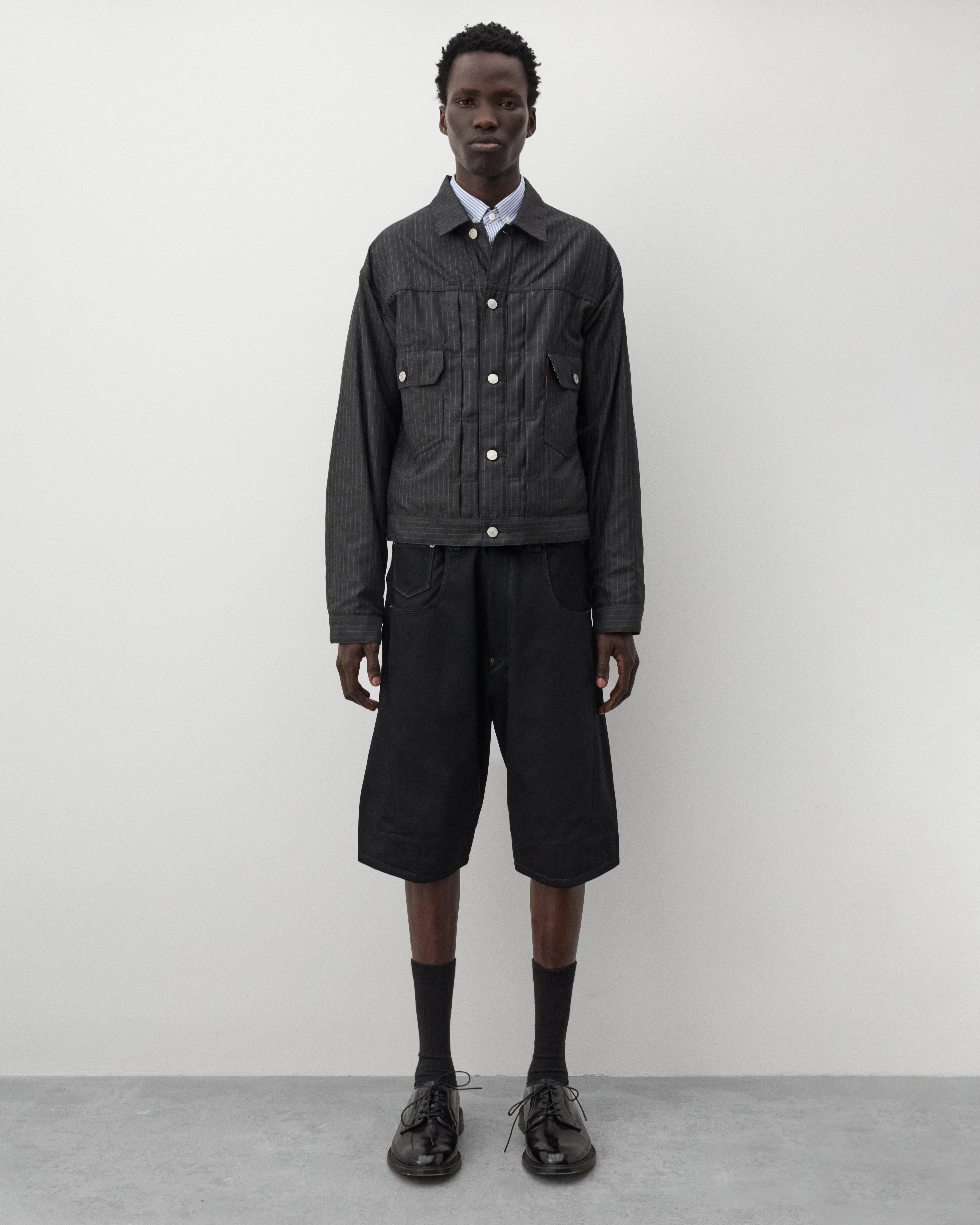 Junya Watanabe Man - Men's Levi's Type 2 Jacket - (Black Pin Stripe) - Image 6