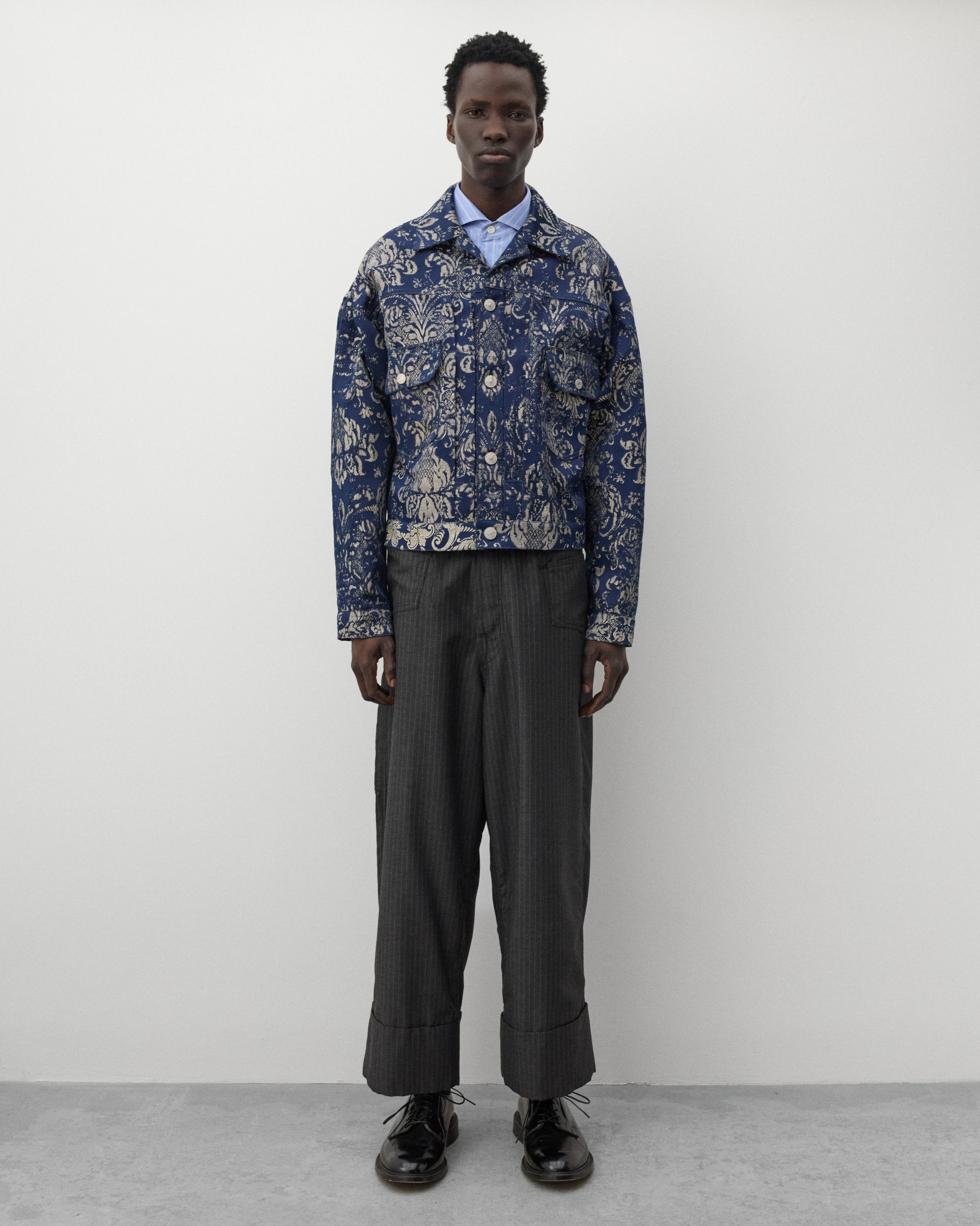 Junya Watanabe Man - Men's Levi's Pinstripe Trousers - (Charcoal) - Image 6