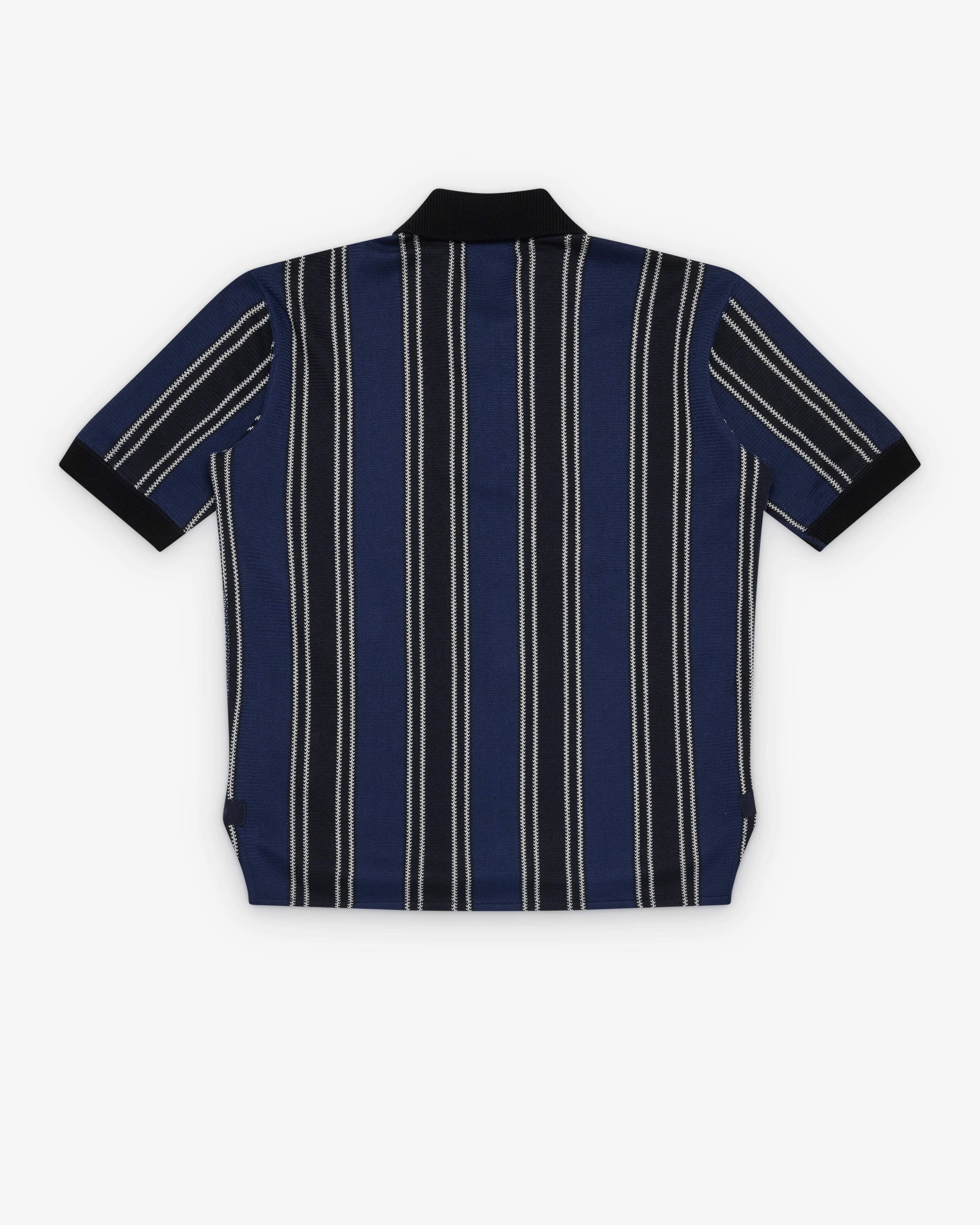 Junya Watanabe Man - Men's Knit Short Sleeve Polo - (Navy/Black) - Image 2