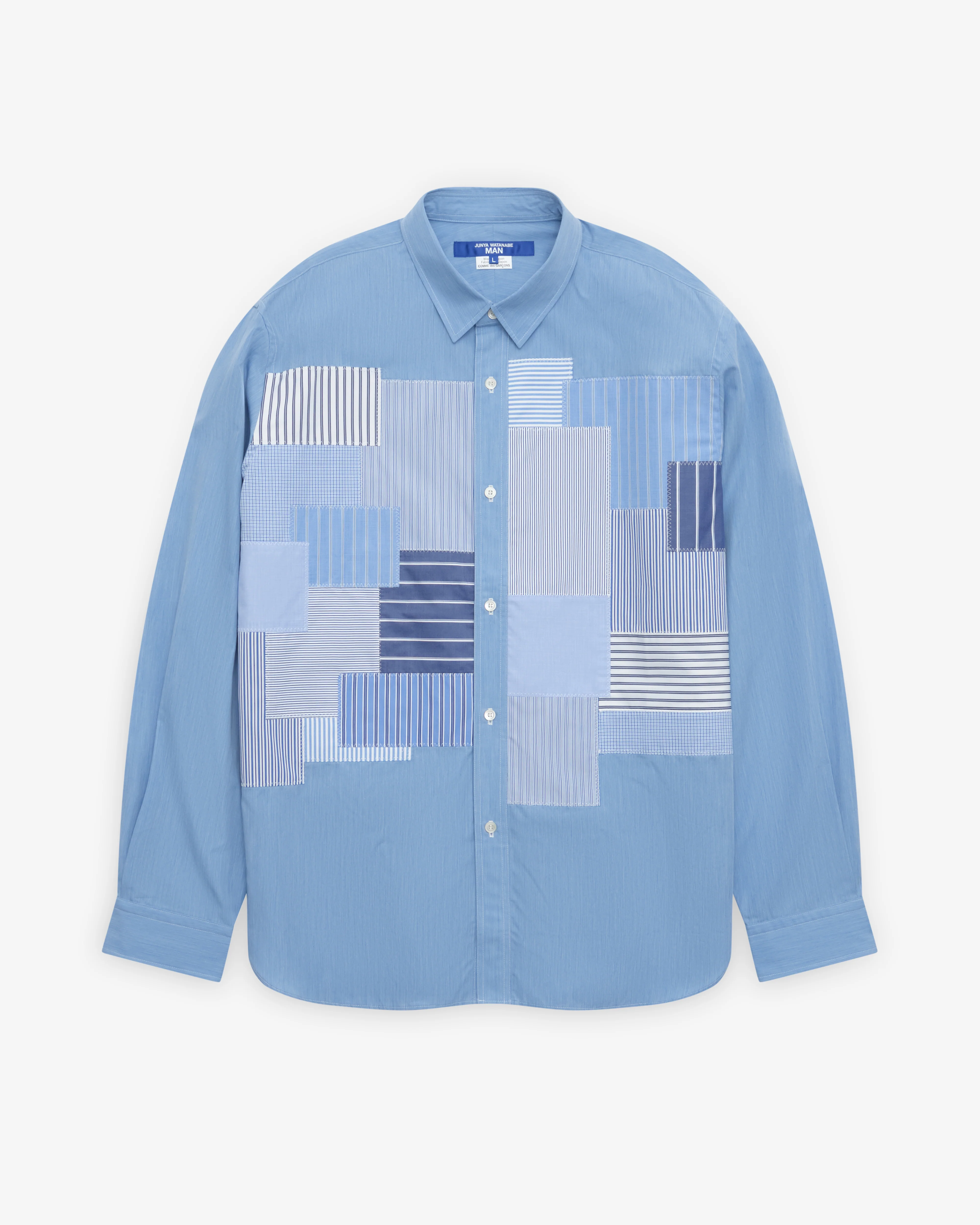 Junya Watanabe Man - Men's Patchwork Shirt - (Blue/Mix)