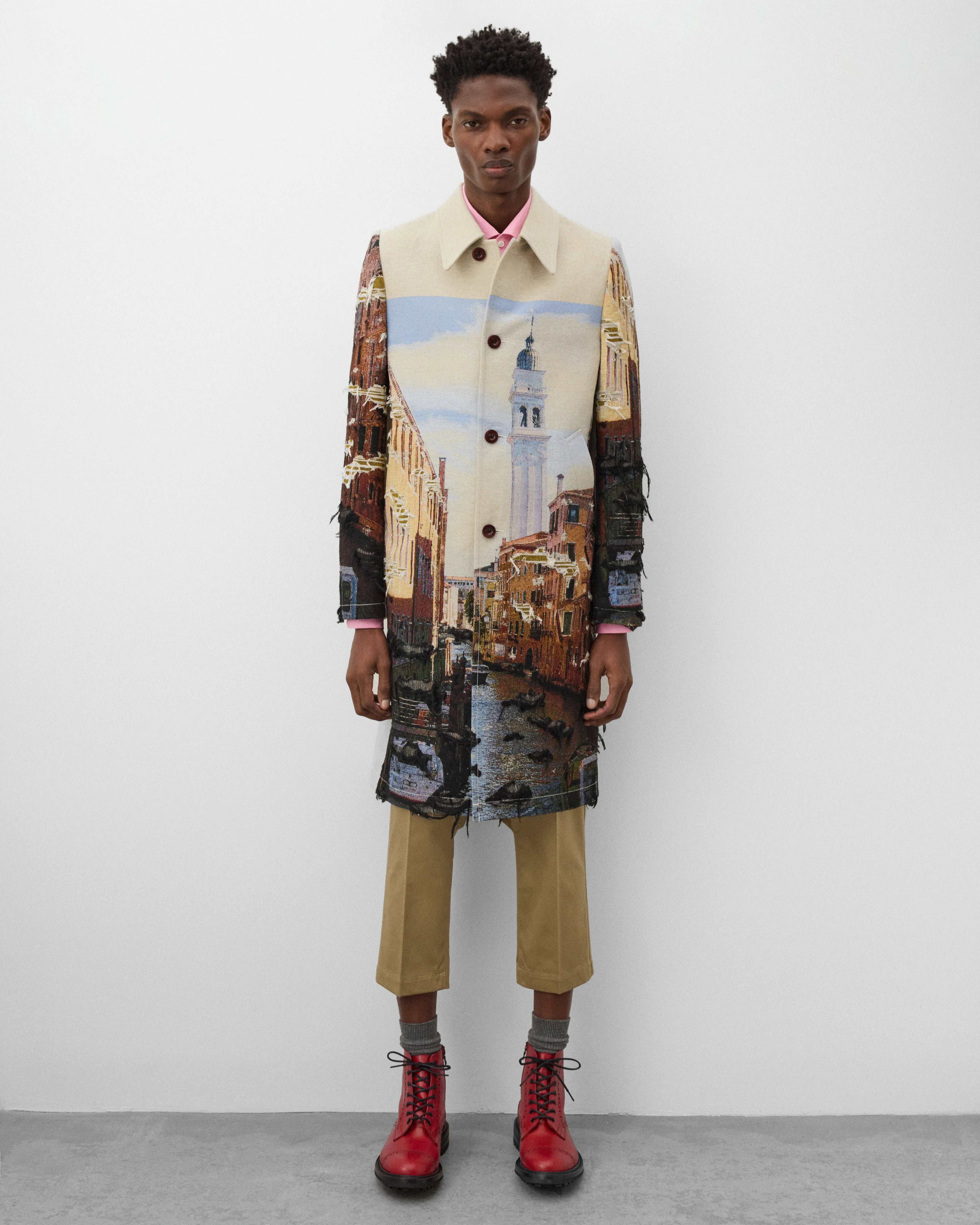 Junya Watanabe Man - Men's Maria Santangelo Oxford Shirt - (Pink) - Image 6
