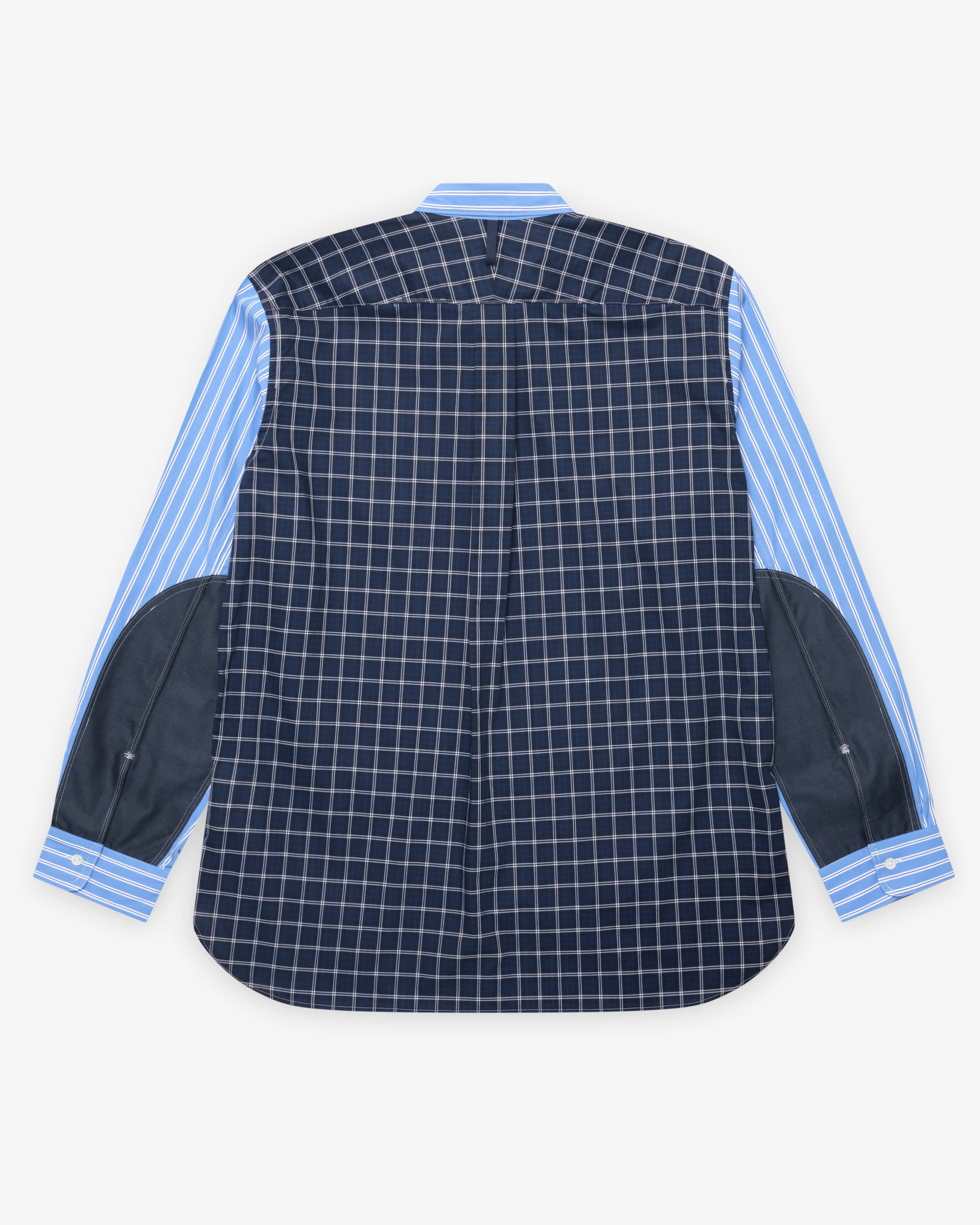Junya Watanabe Man - Men's Panelled Shirt - (White/Navy) - Image 2