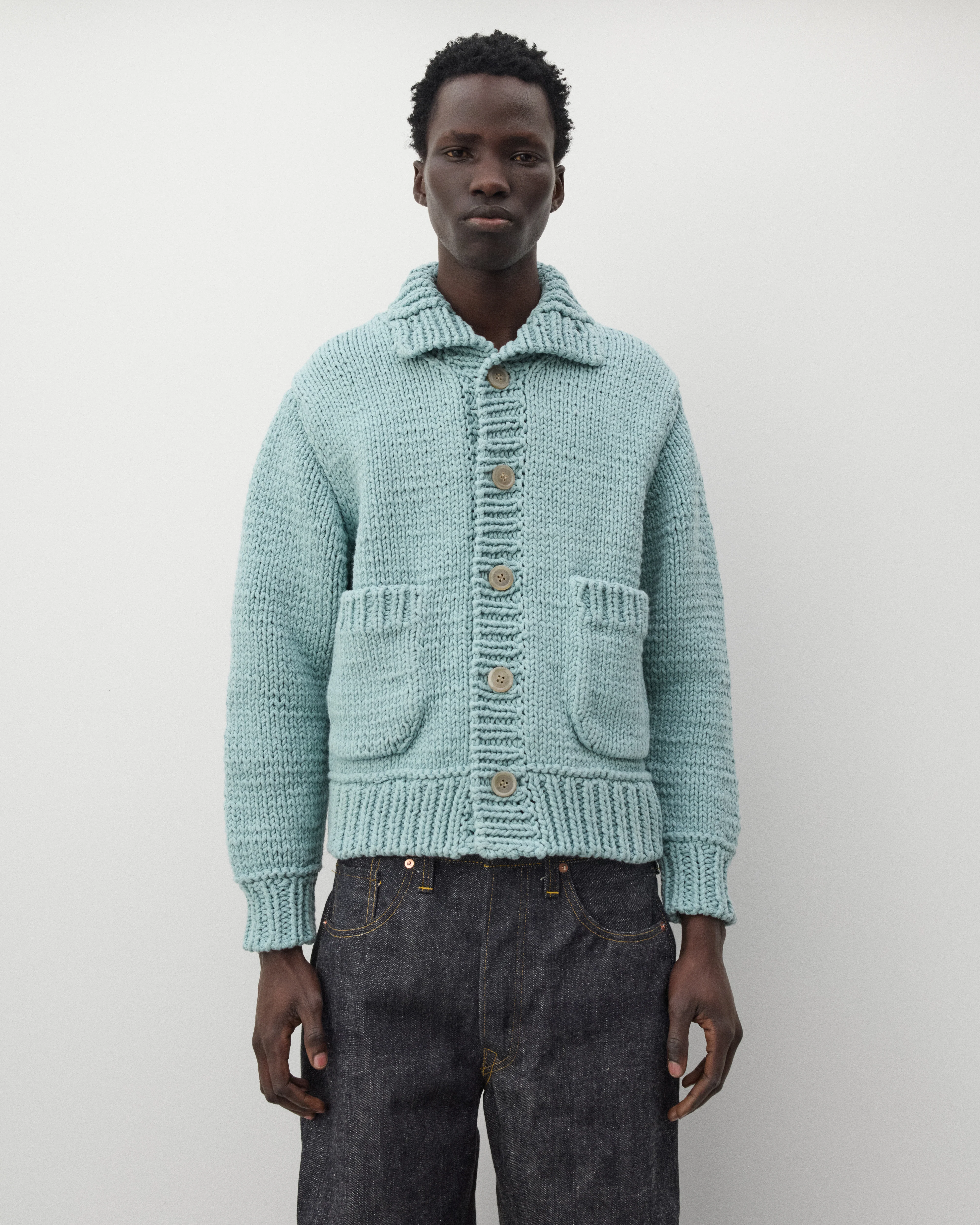 Junya Watanabe Man - Men's Dog Cardigan - (Sax Blue) - Image 3