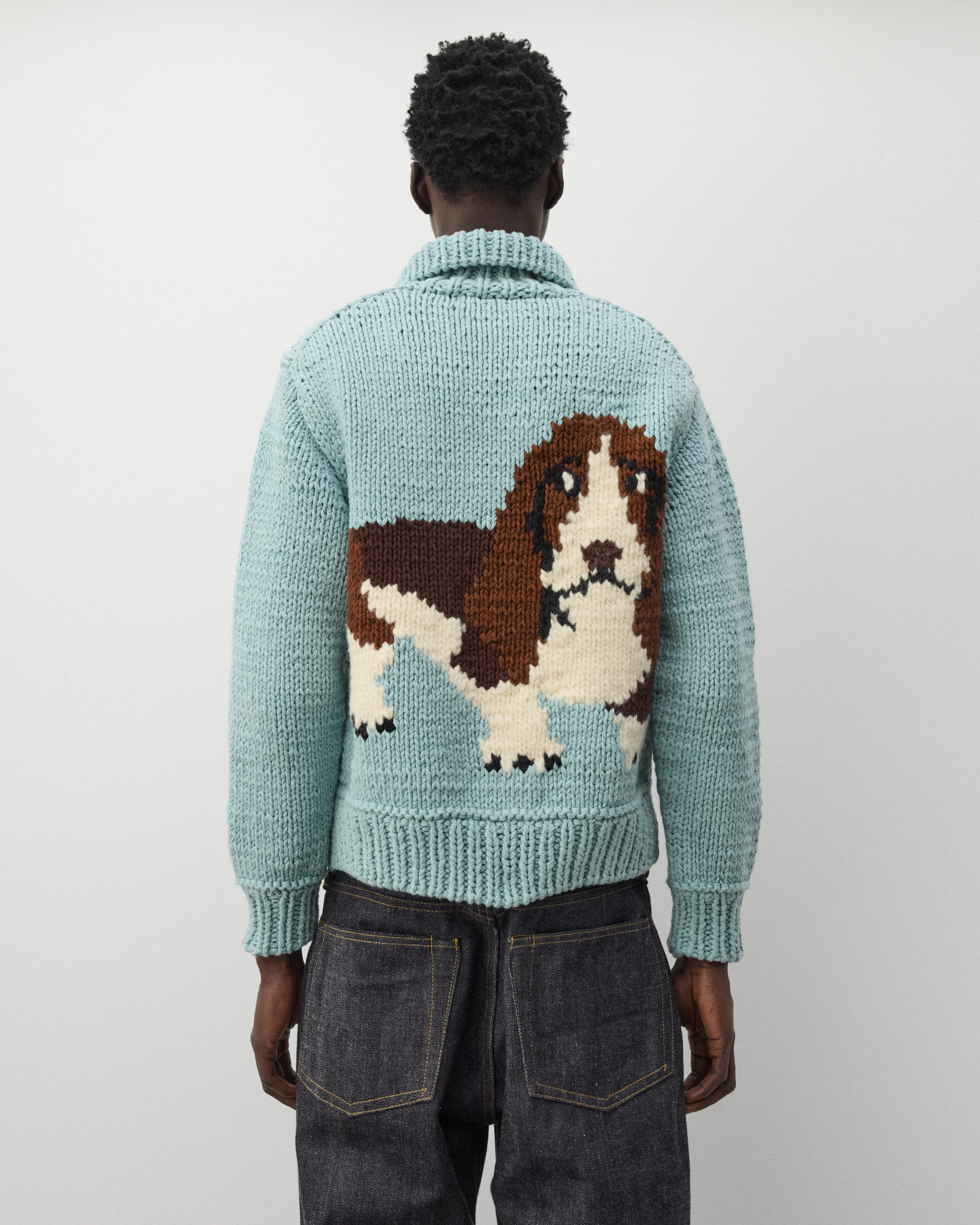 Junya Watanabe Man - Men's Dog Cardigan - (Sax Blue) - Image 5