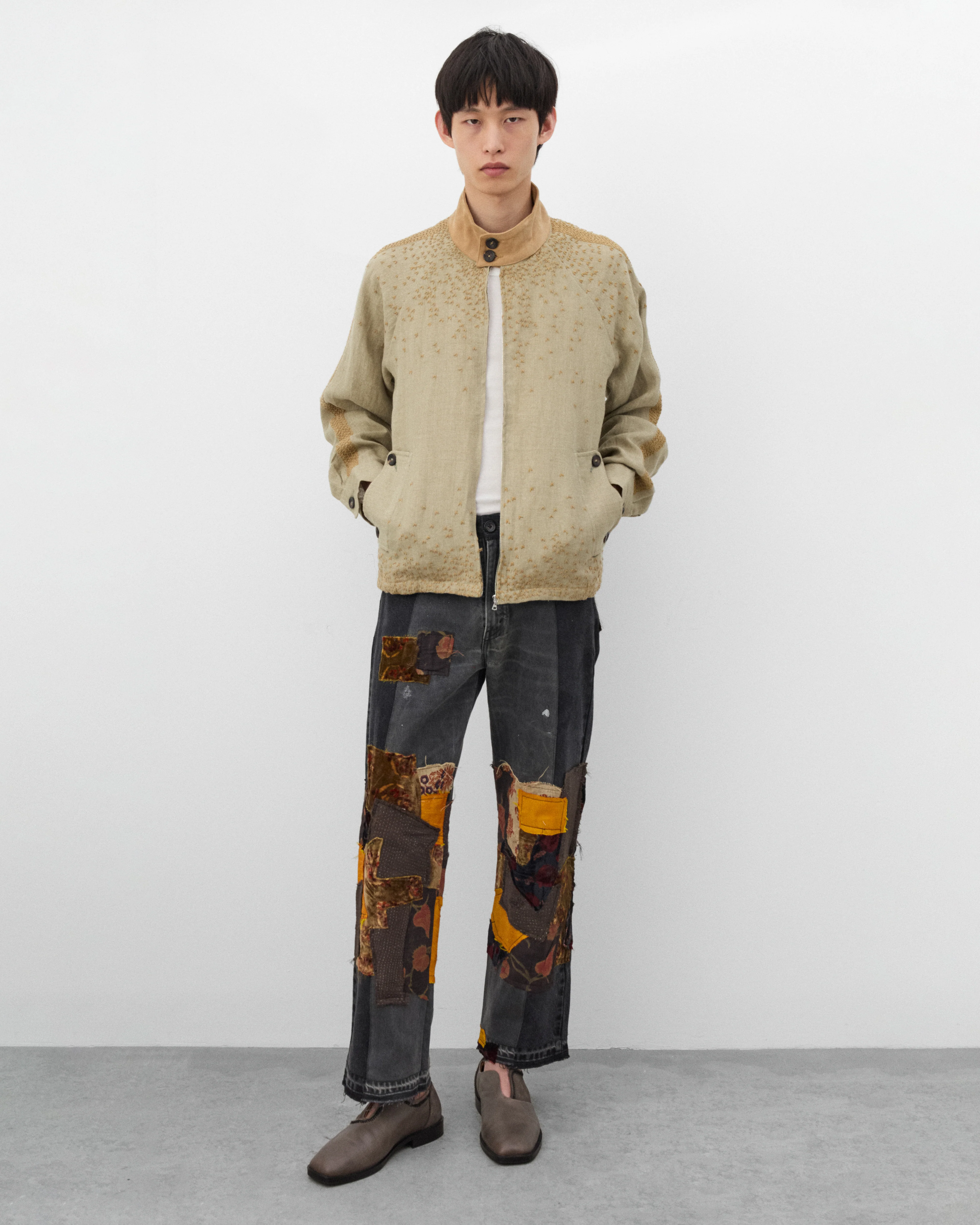 Kartik Research - Men's Harrington Jacket - (Pista/Beige) - Image 6
