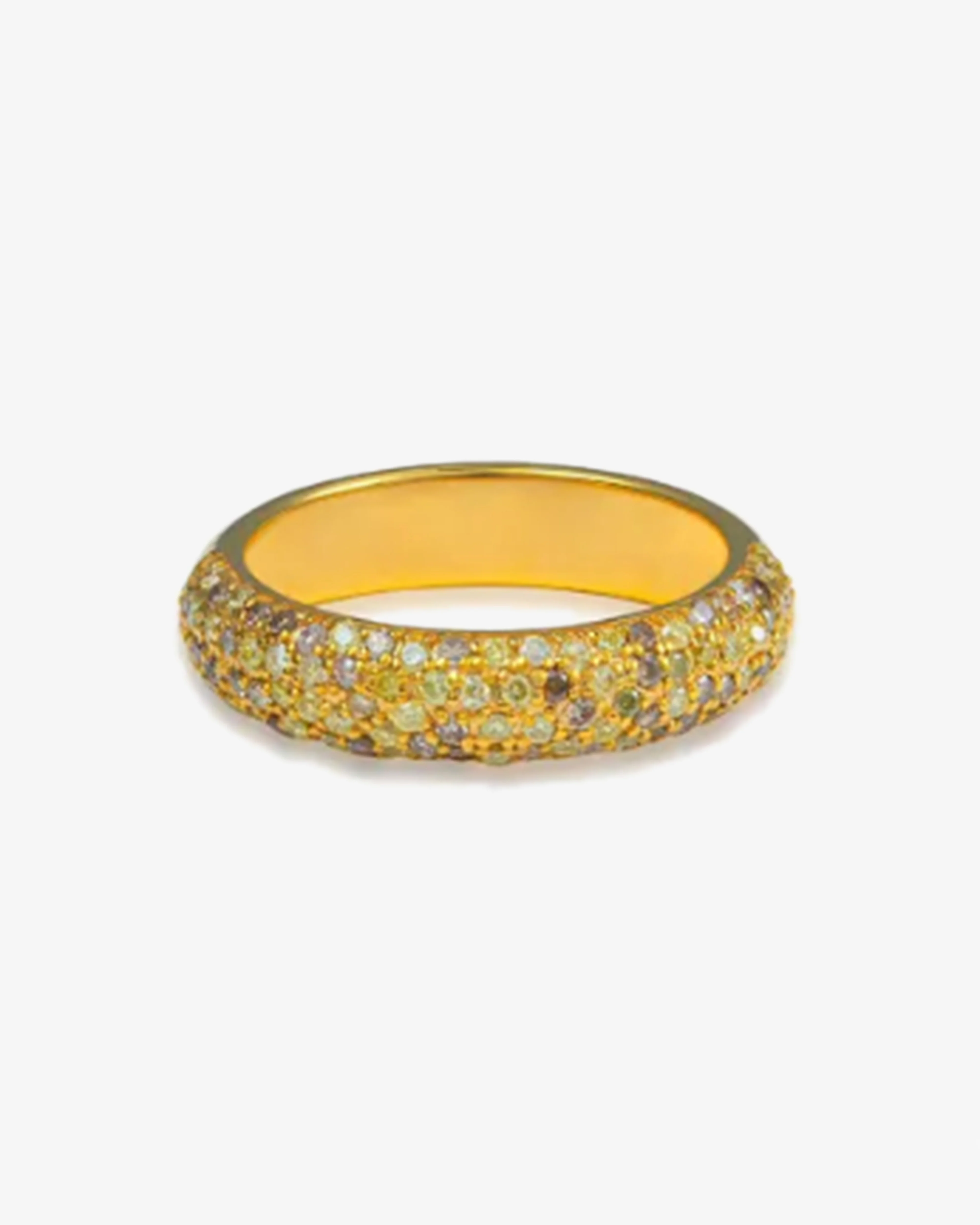 Khepri - Women's Fancy Color Diamond Pave Ring - (Yellow Gold)