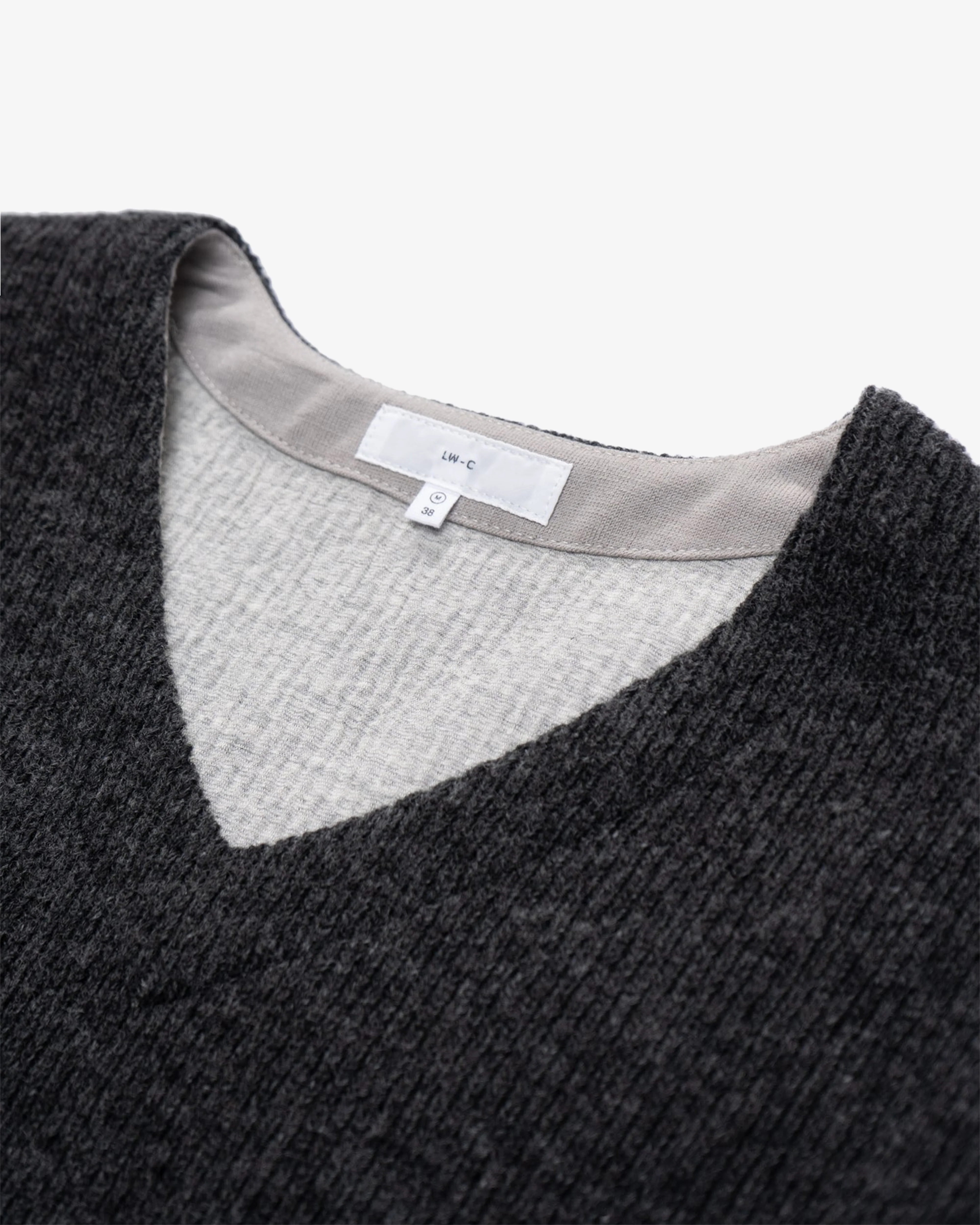 Lady White - Men's V-Neck Snap Sweater - (Charcoal) - Image 2