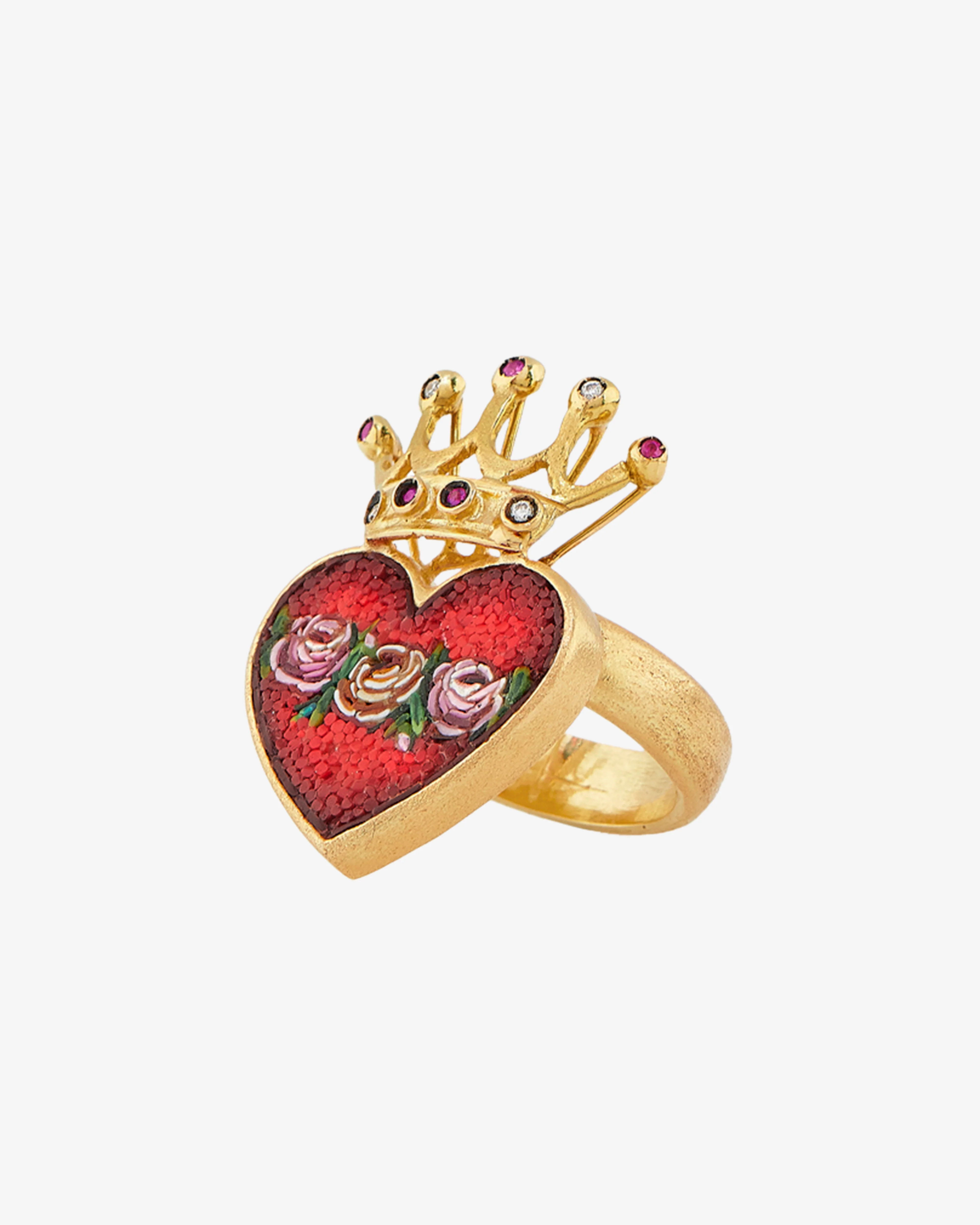 Le Sibille - Women's Crownheart Ring - (Yellow Gold) - Image 2