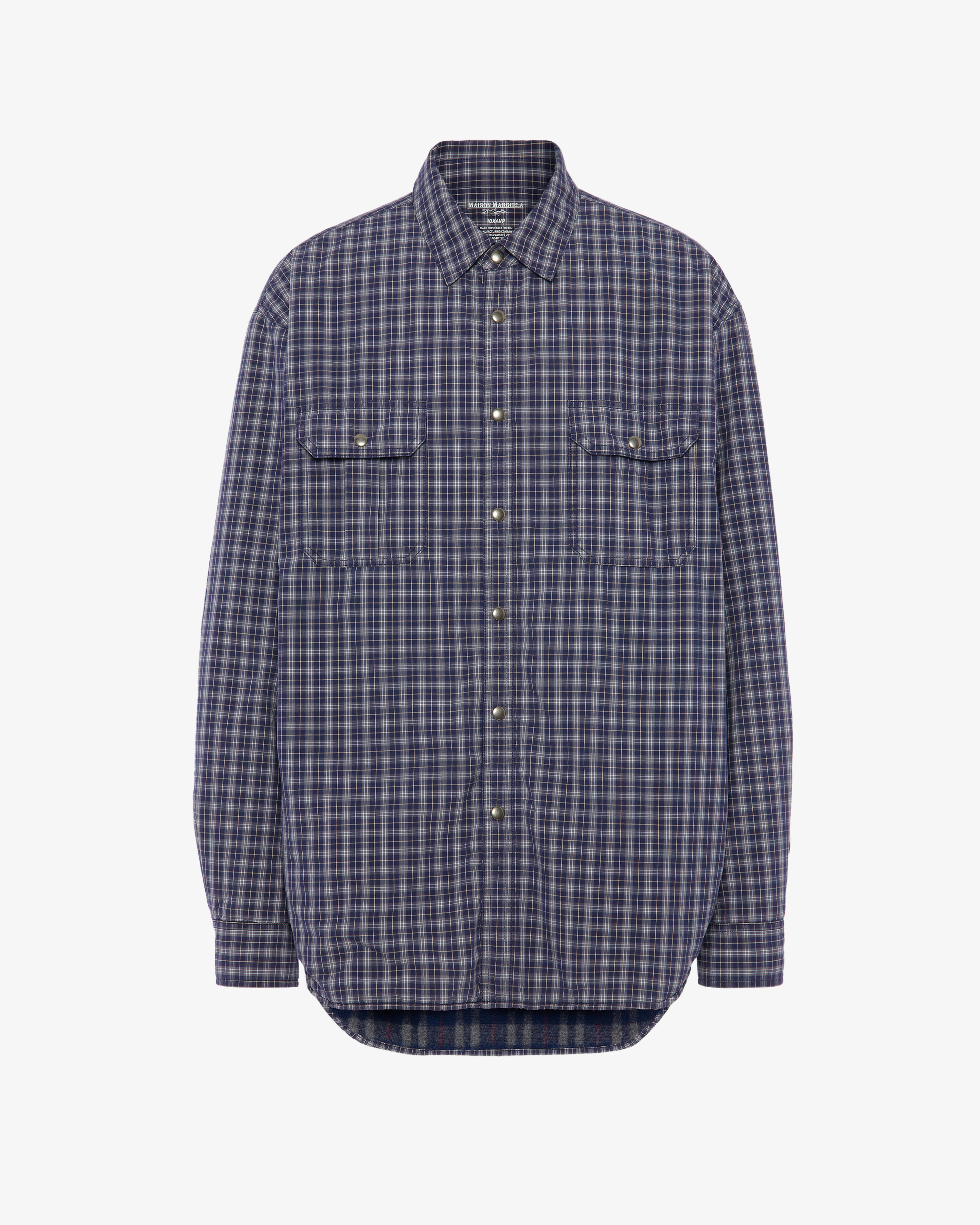 Maison Margiela - Men's Long-Sleeved Shirt - (Blue/Grey)