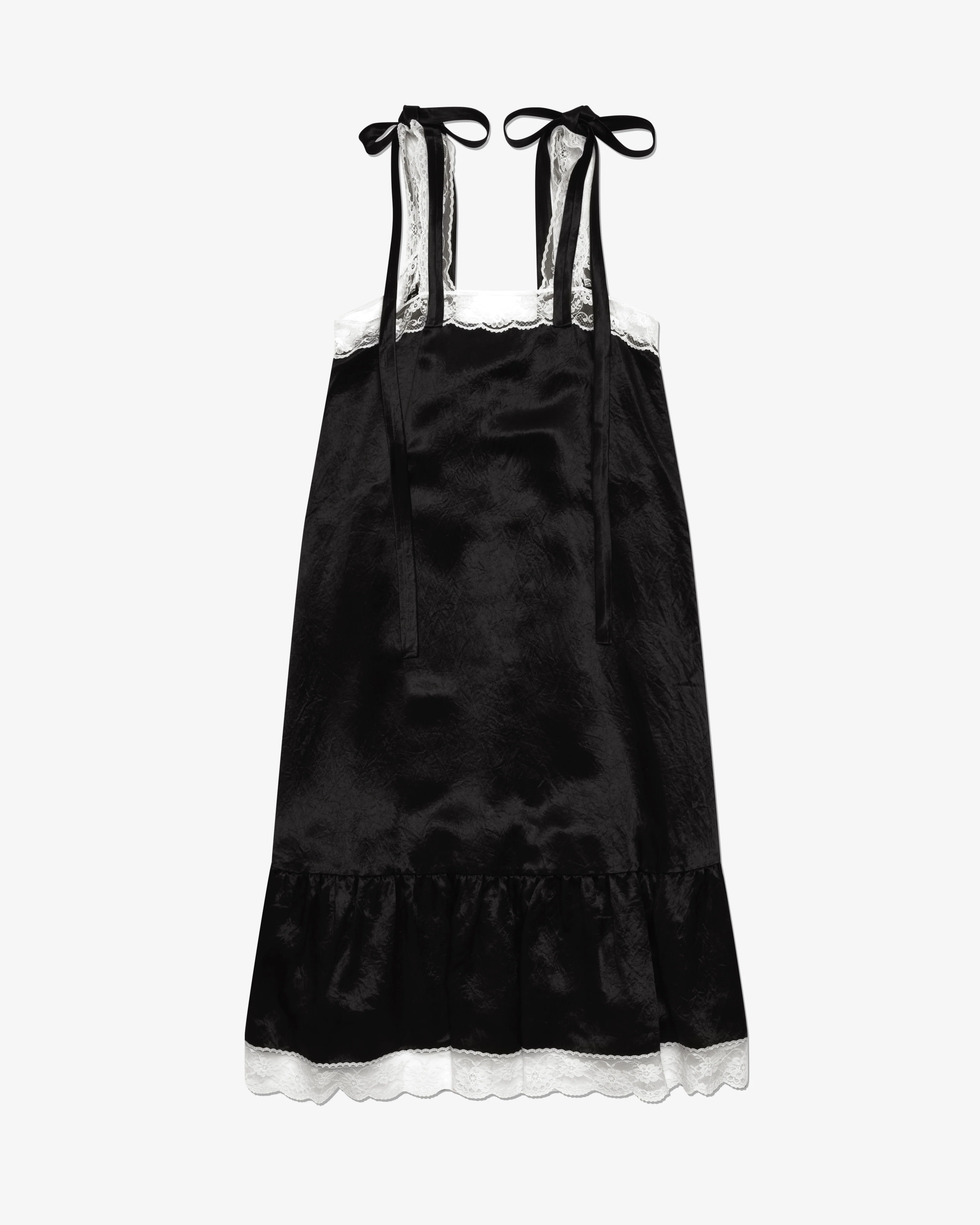 Marc Jacobs - Women's Satin Lace Slip Midi Dress - (Black) - Image 2