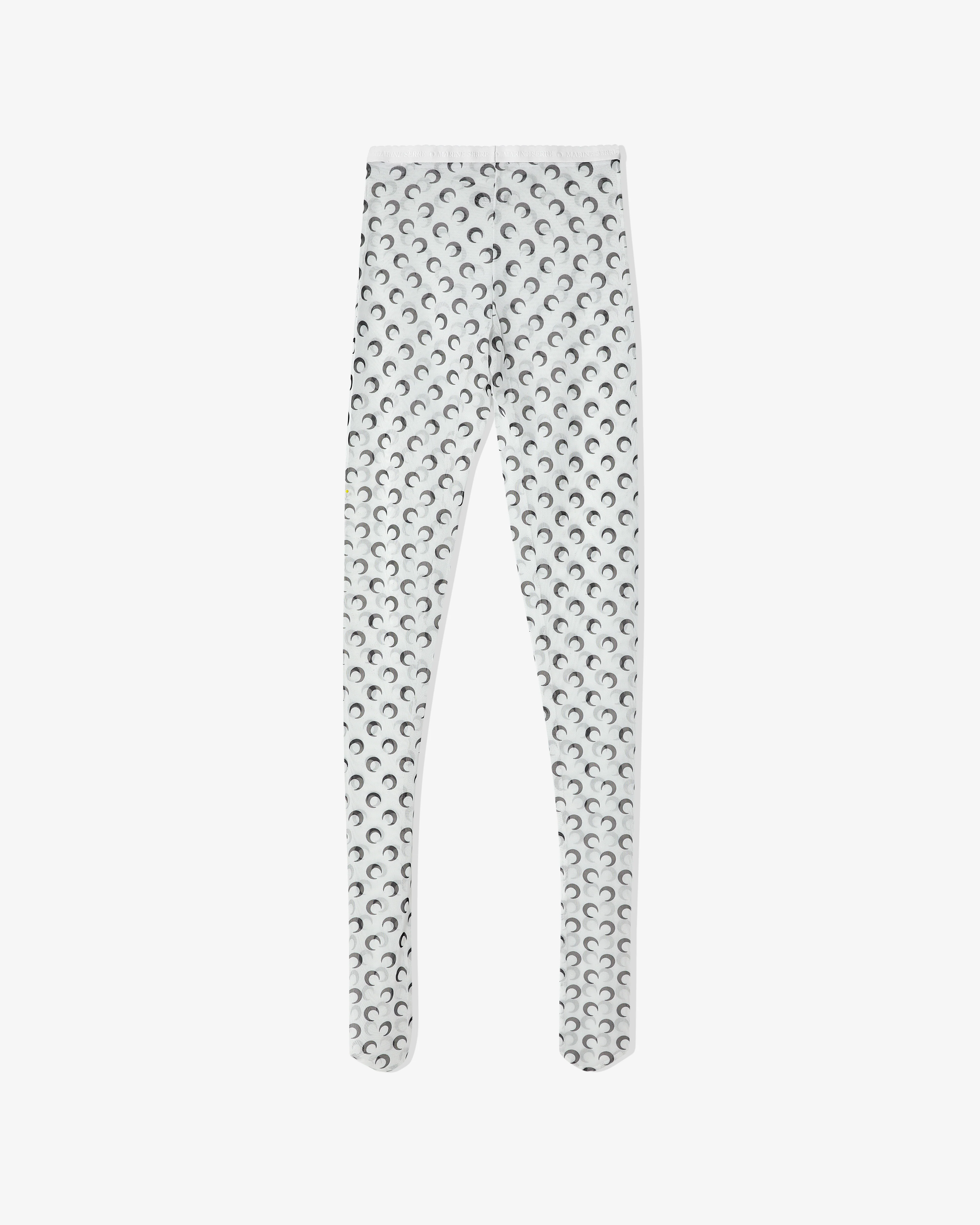Marine Serre - Women's Moon Printed Mesh Tights - (Optical White) - Image 2