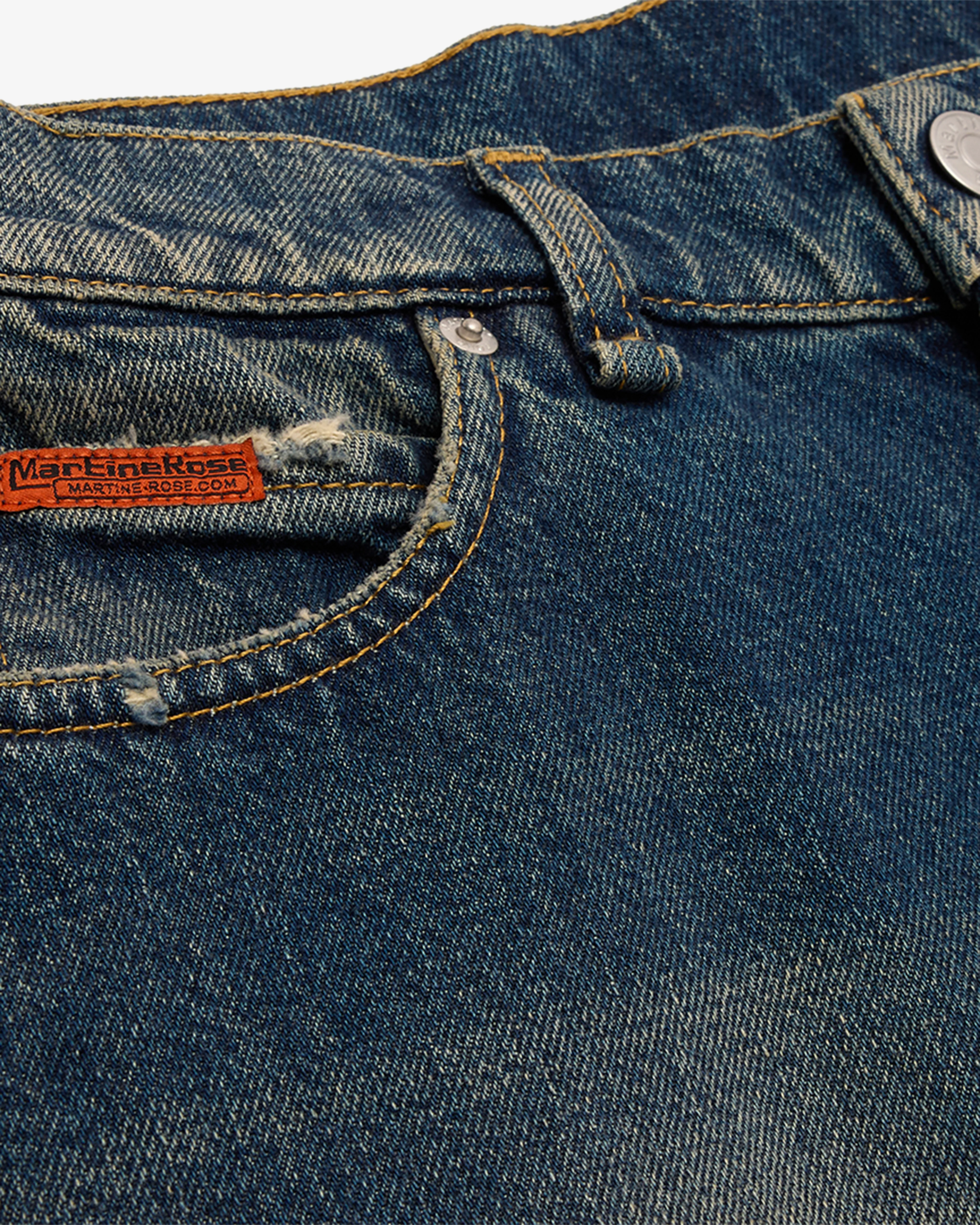 Martine Rose - Women's Denim Apron Skirt - (Blue) - Image 4