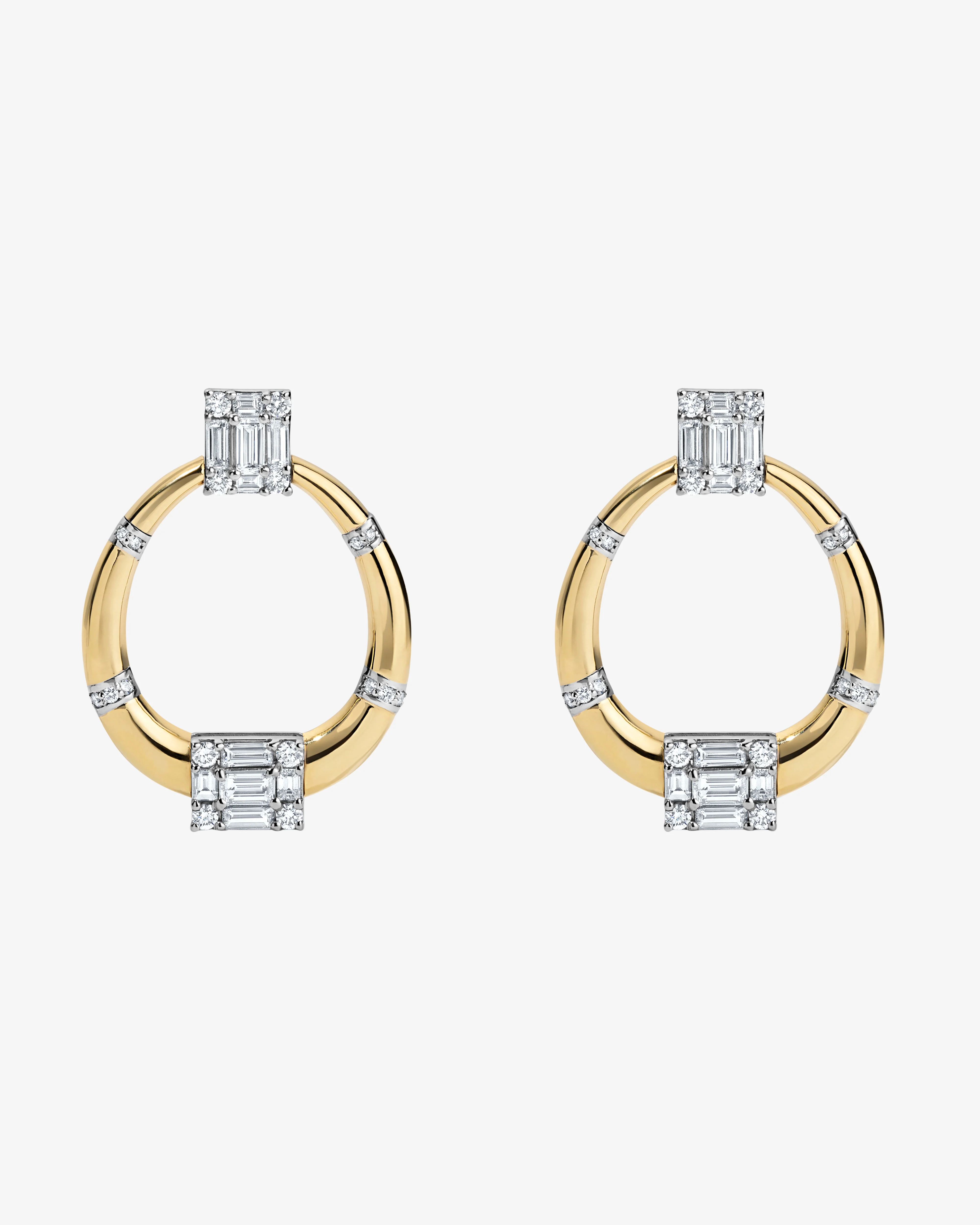 Mindi Mond - Women's Clarity Polished Gold Doorknocker Earrings - (Yellow Gold)