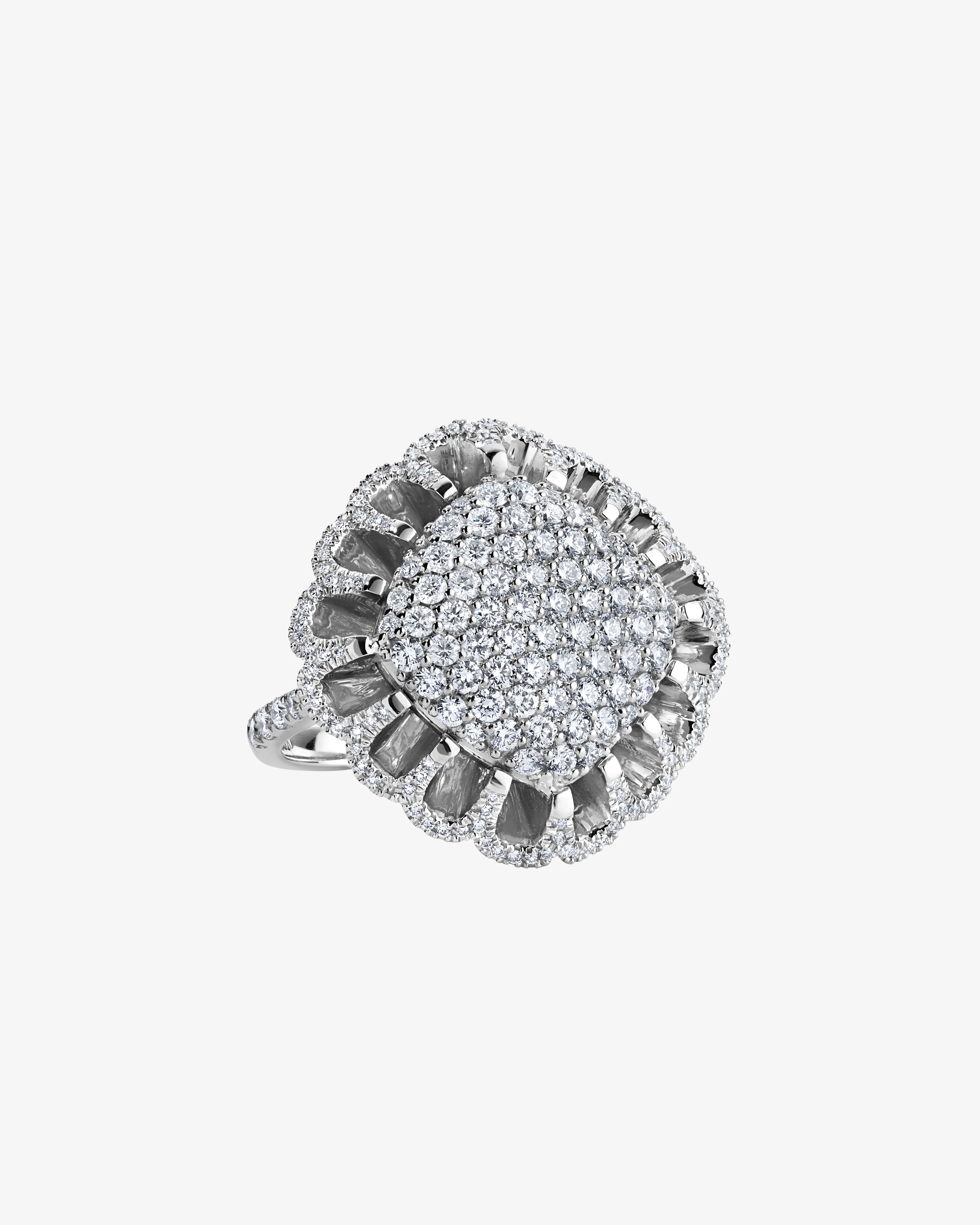 Mindi Mond - Women's Floating All Diamond Ring - (White Gold) - Image 2