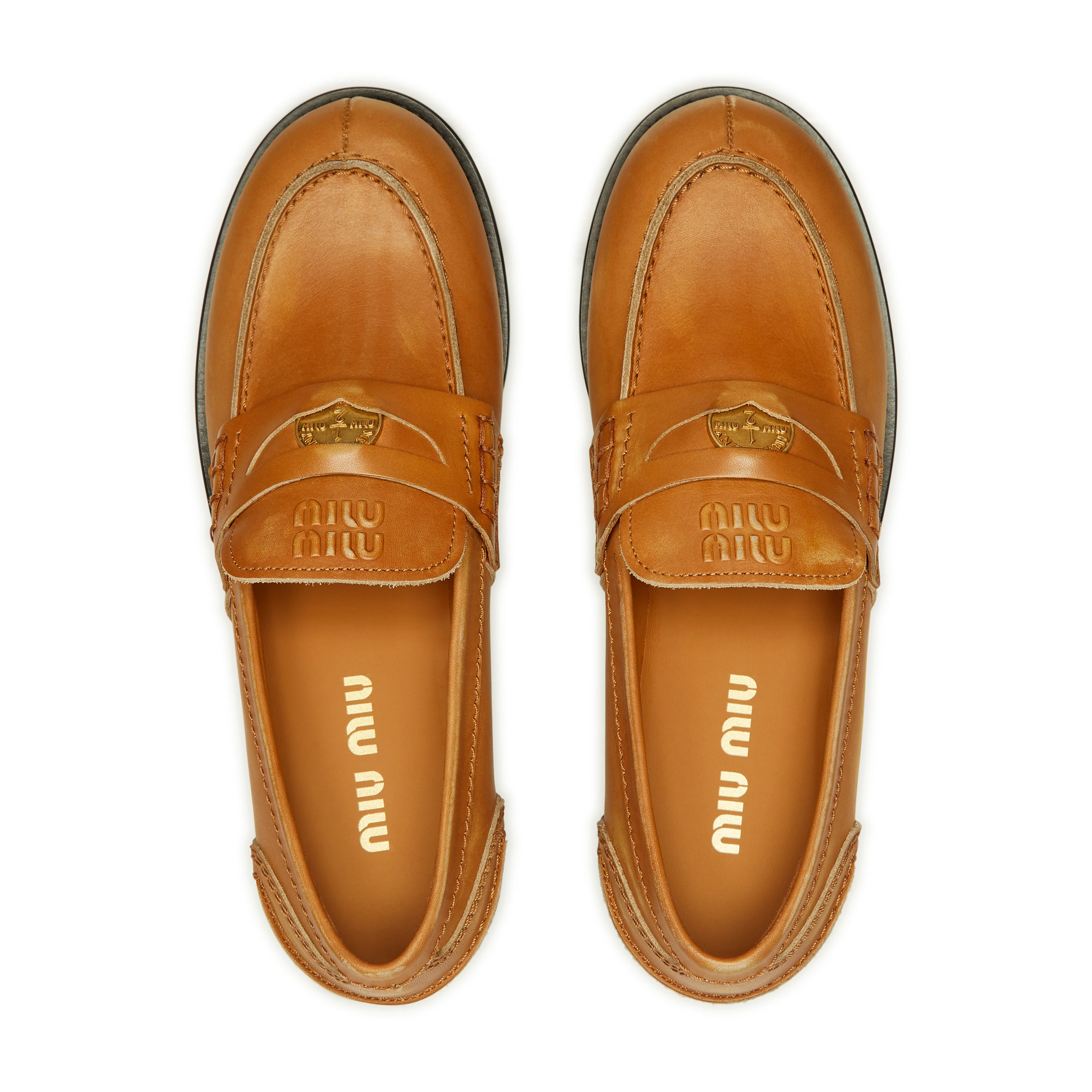 Miu Miu - Women's Vintage Effect Loafers - (Natural) - Image 6