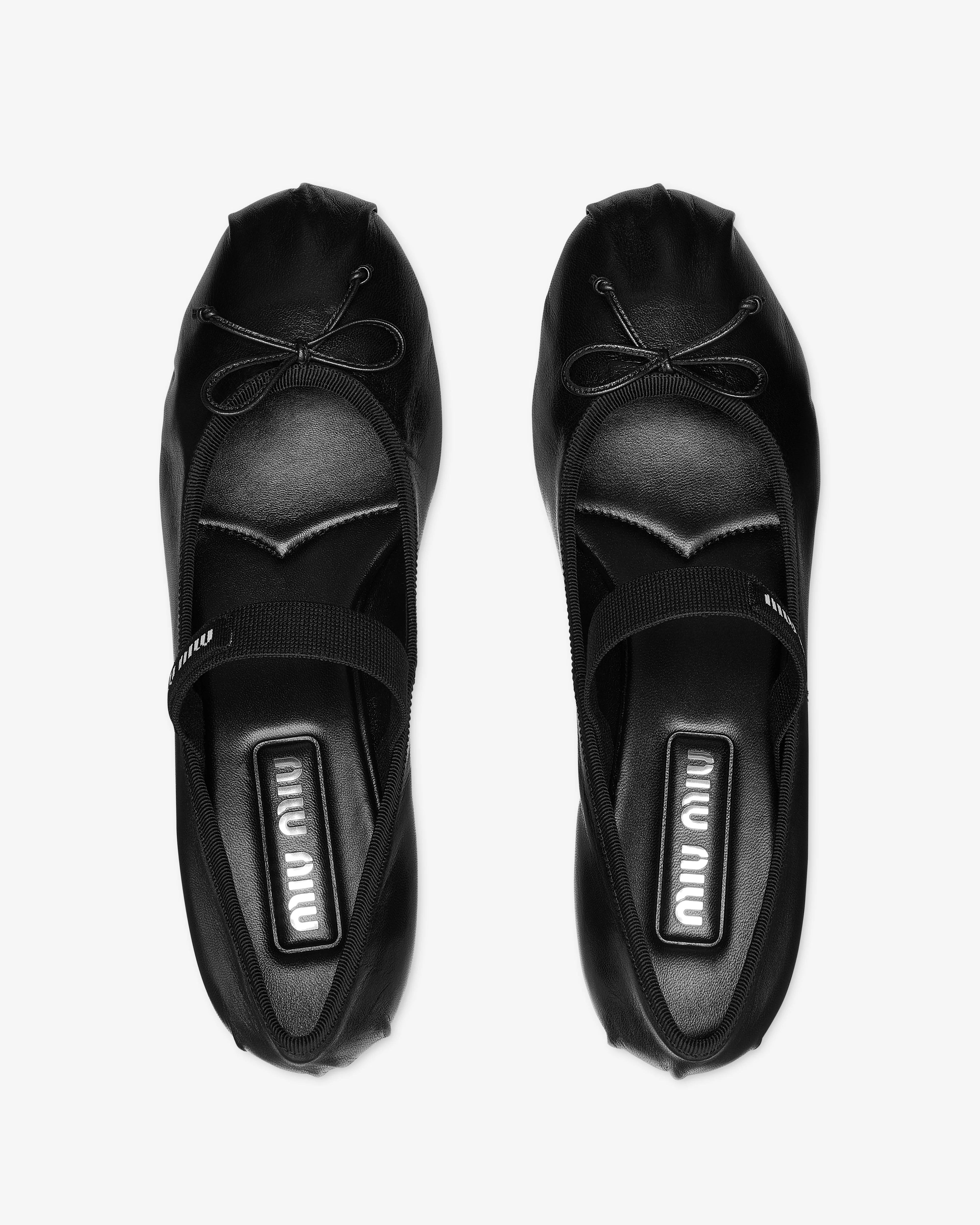 Miu Miu - Women's Heel Ballerina Shoe - (Black) - Image 2