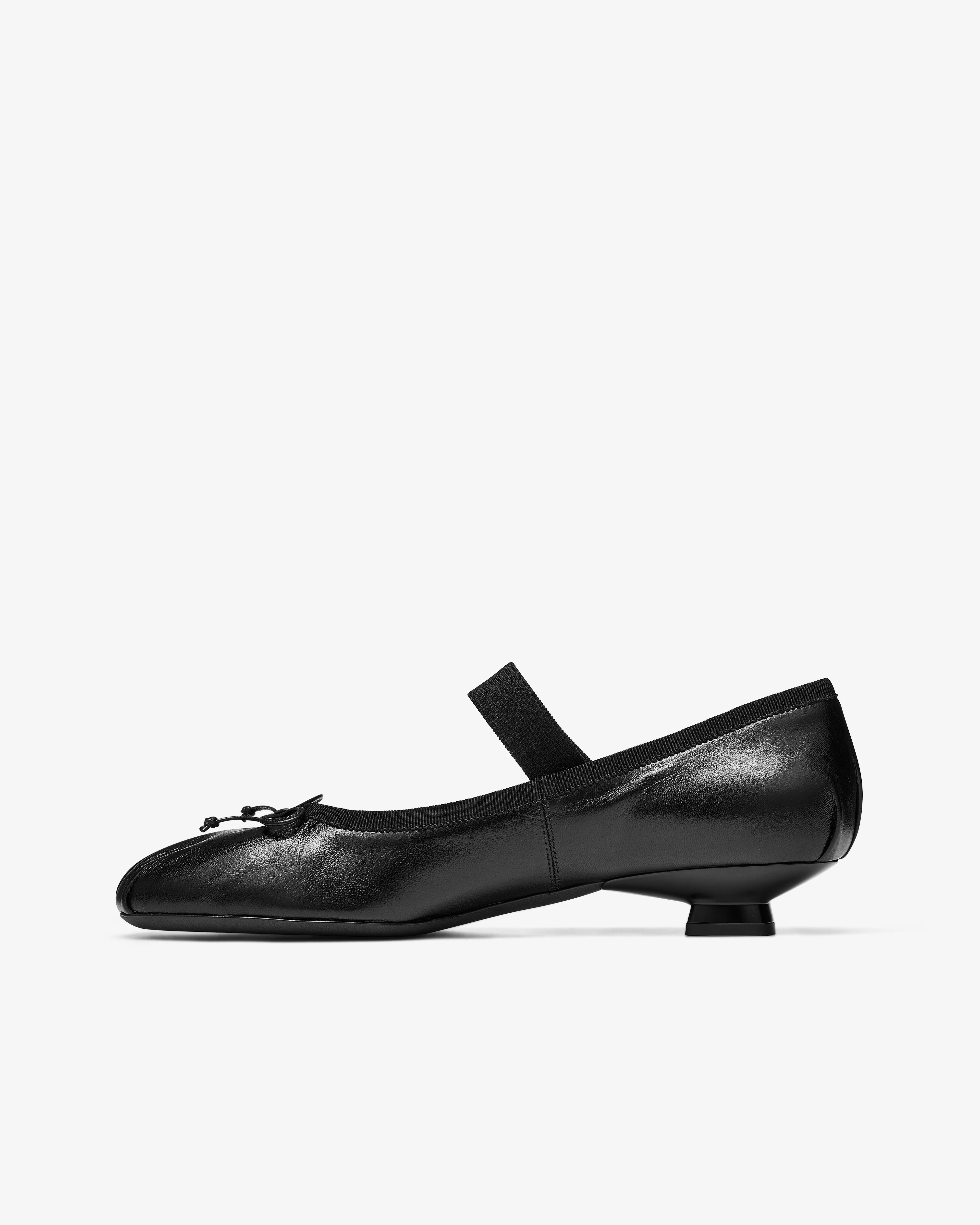 Miu Miu - Women's Heel Ballerina Shoe - (Black) - Image 6