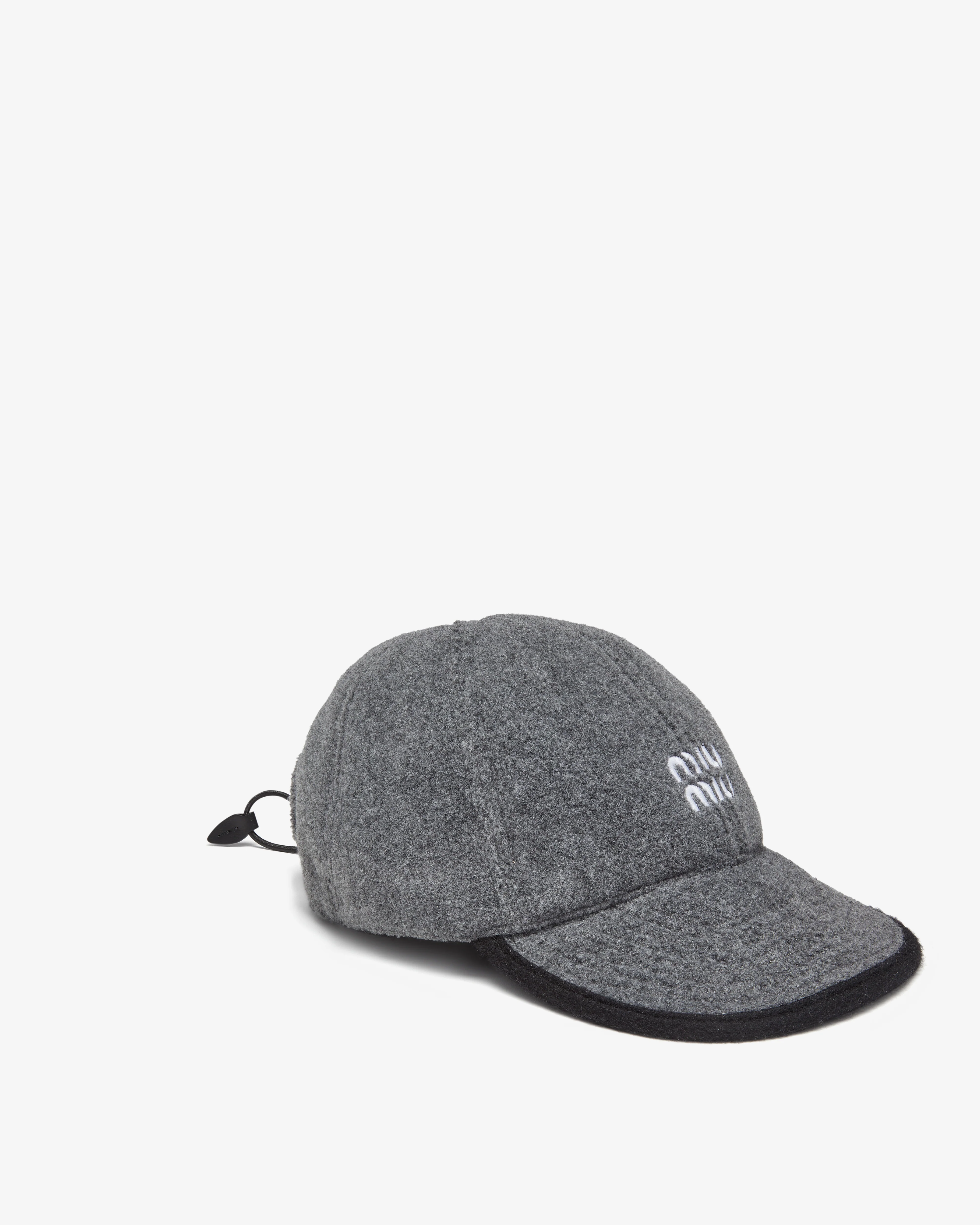 Miu Miu - Men's Fleece Baseball Cap - (Grey) - Image 3