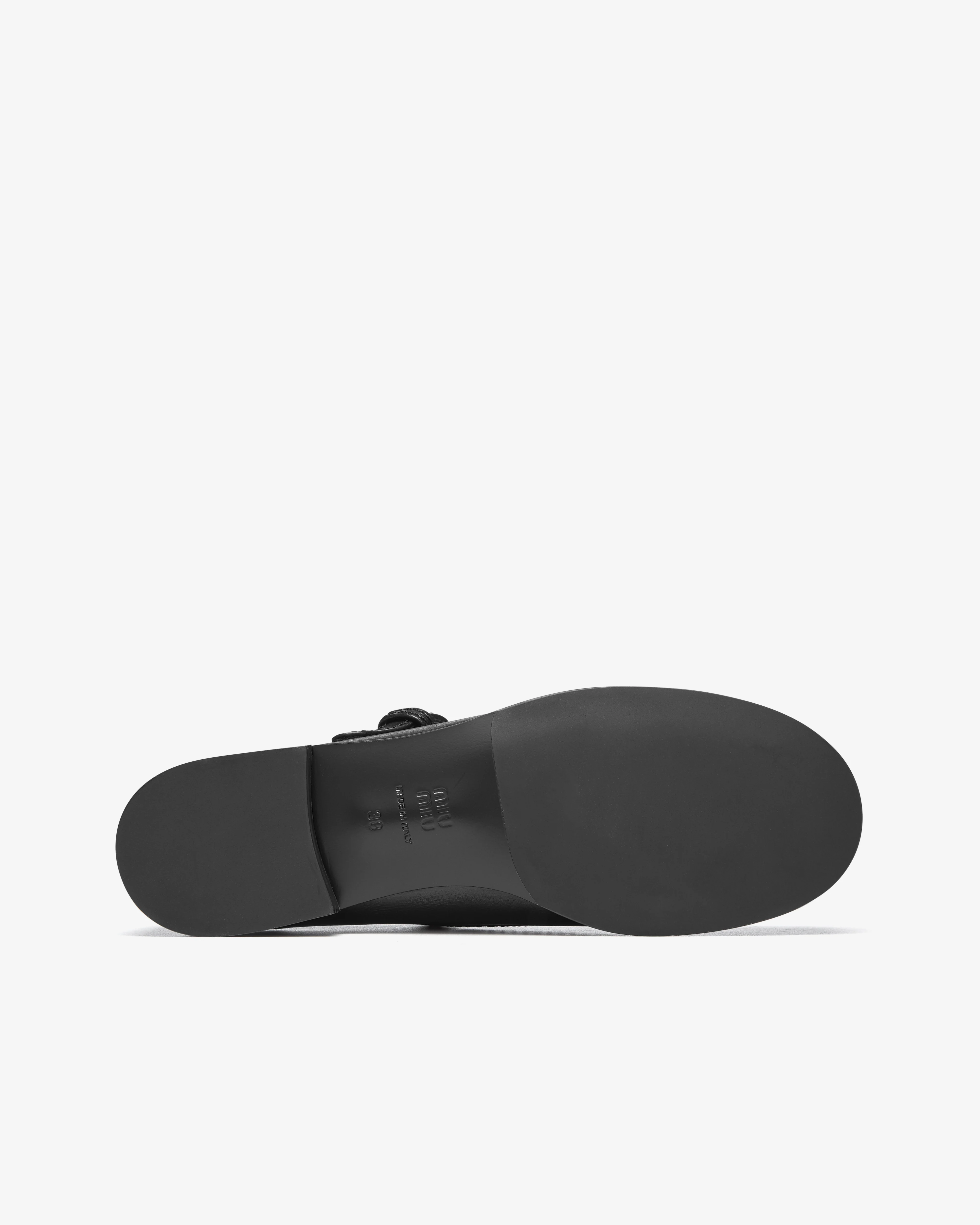 Miu Miu - Women's Leather Loafers With Strap - (Black) - Image 4