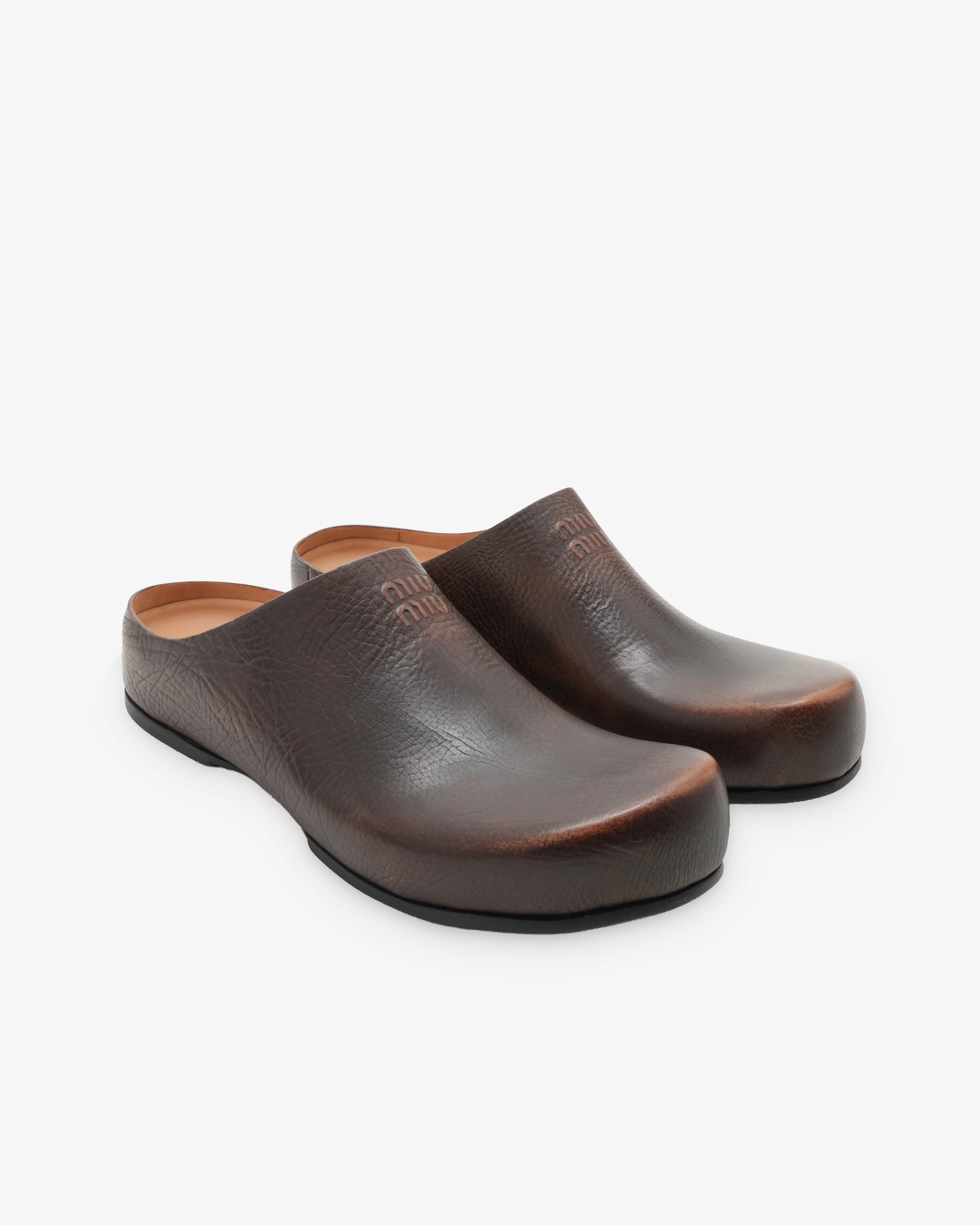 Miu Miu - Women's Open-Heel Shoes - (Brown) - Image 5