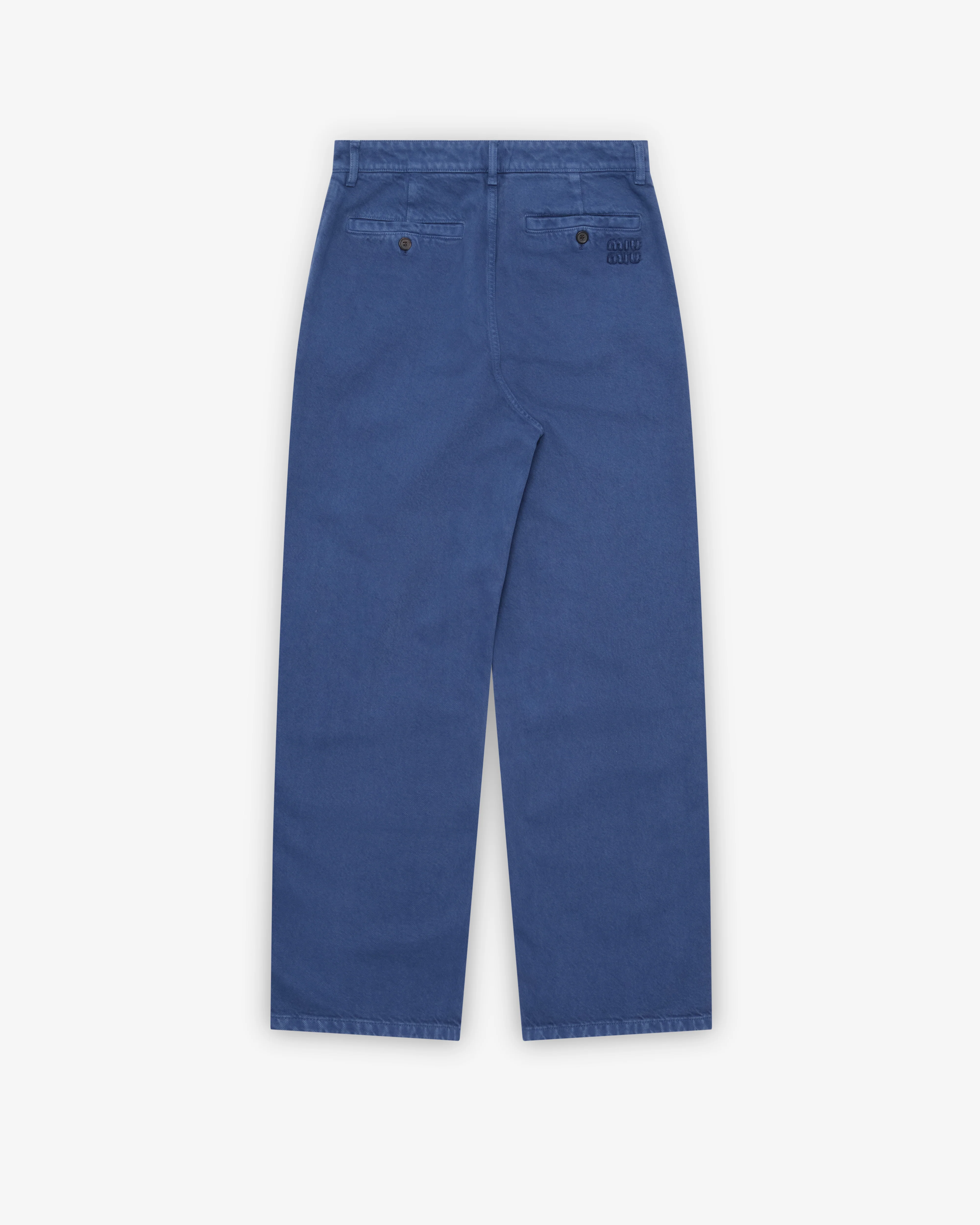 Miu Miu - Women's Garment-Dyed Gabardine Pants - (Ink Blue) - Image 2