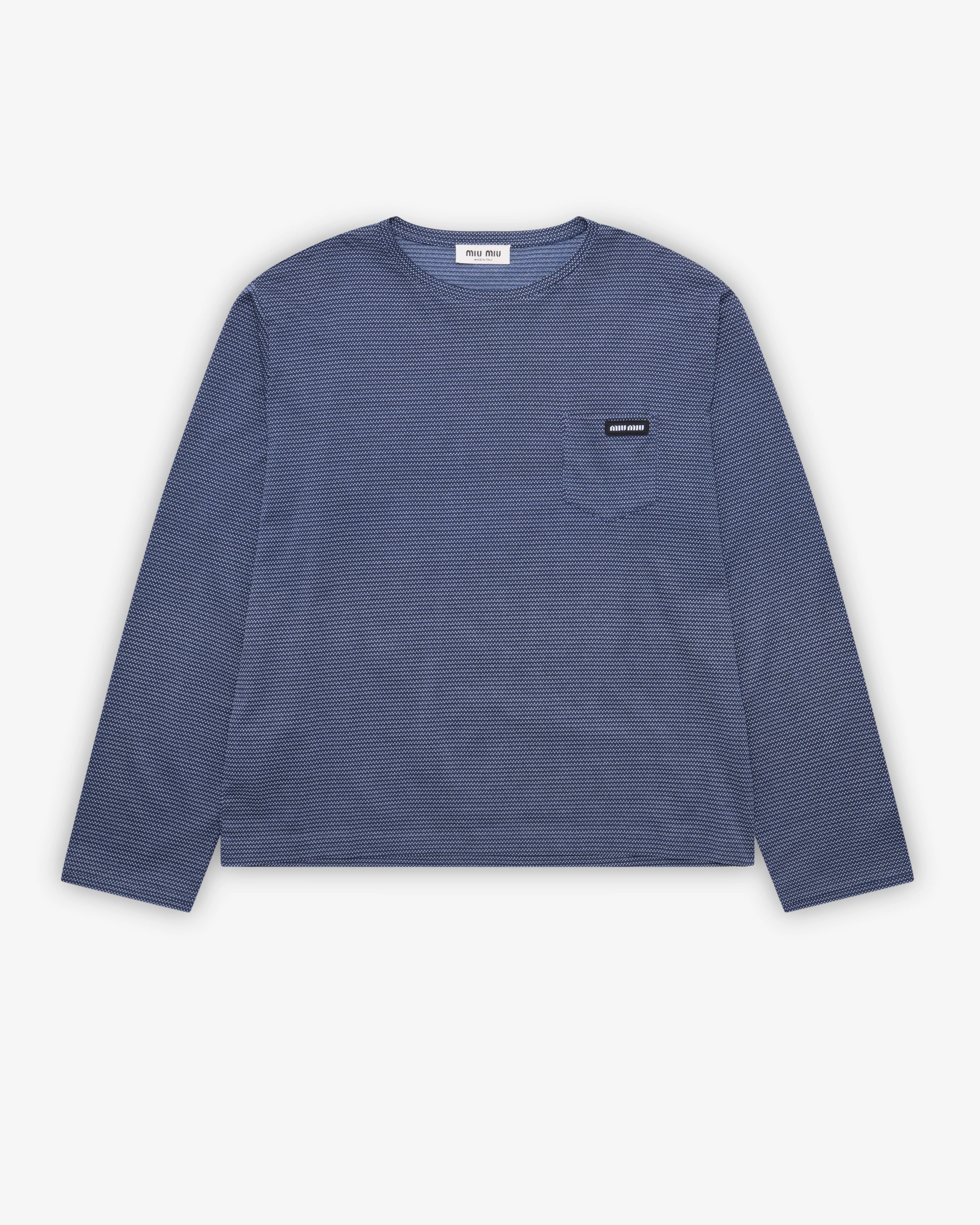Miu MIu - Men's Jacquard Jersey T-Shirt - (Royal Blue/White)