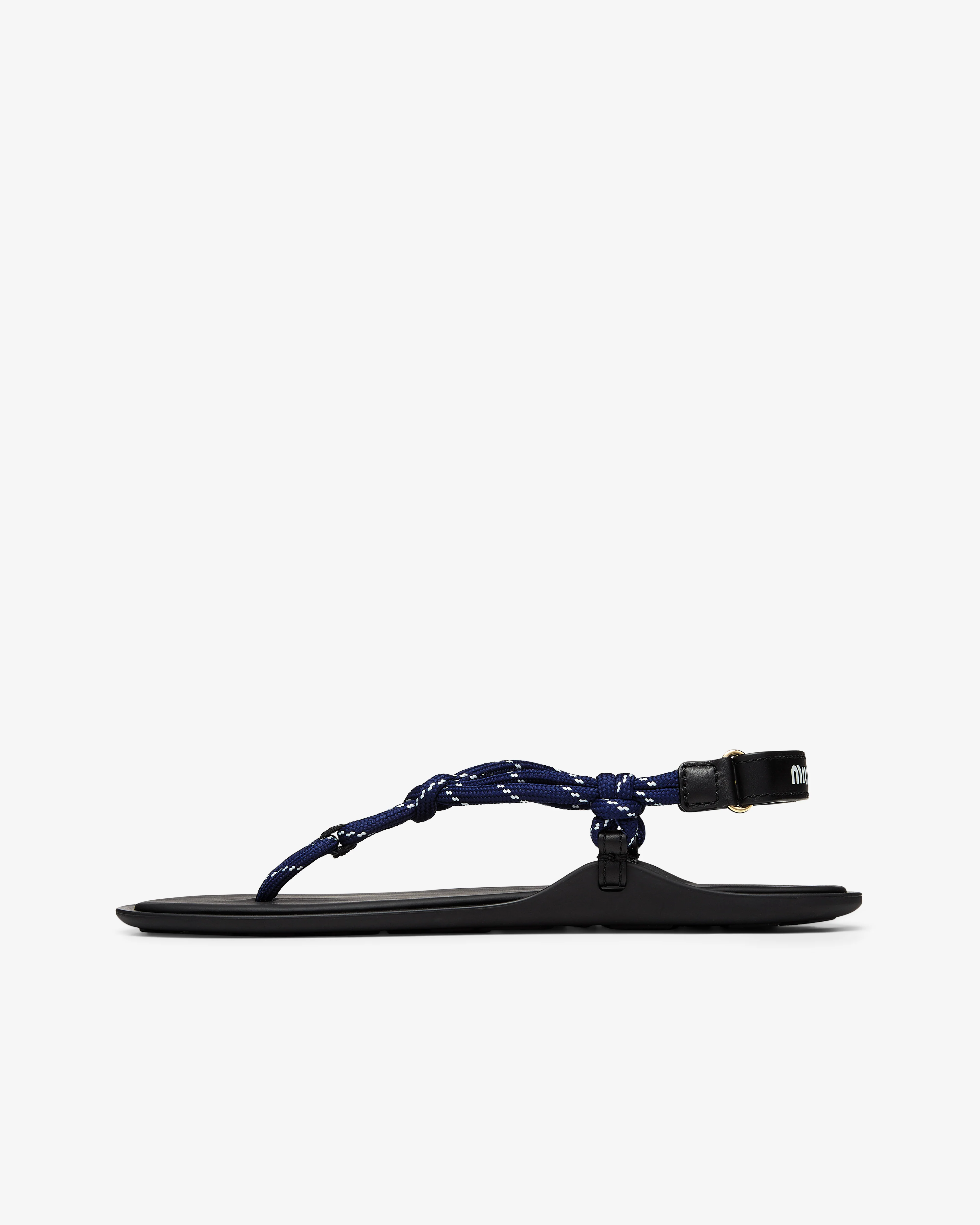 Miu Miu - Riviere Cord and Leather Sandals - (Blue) - Image 6
