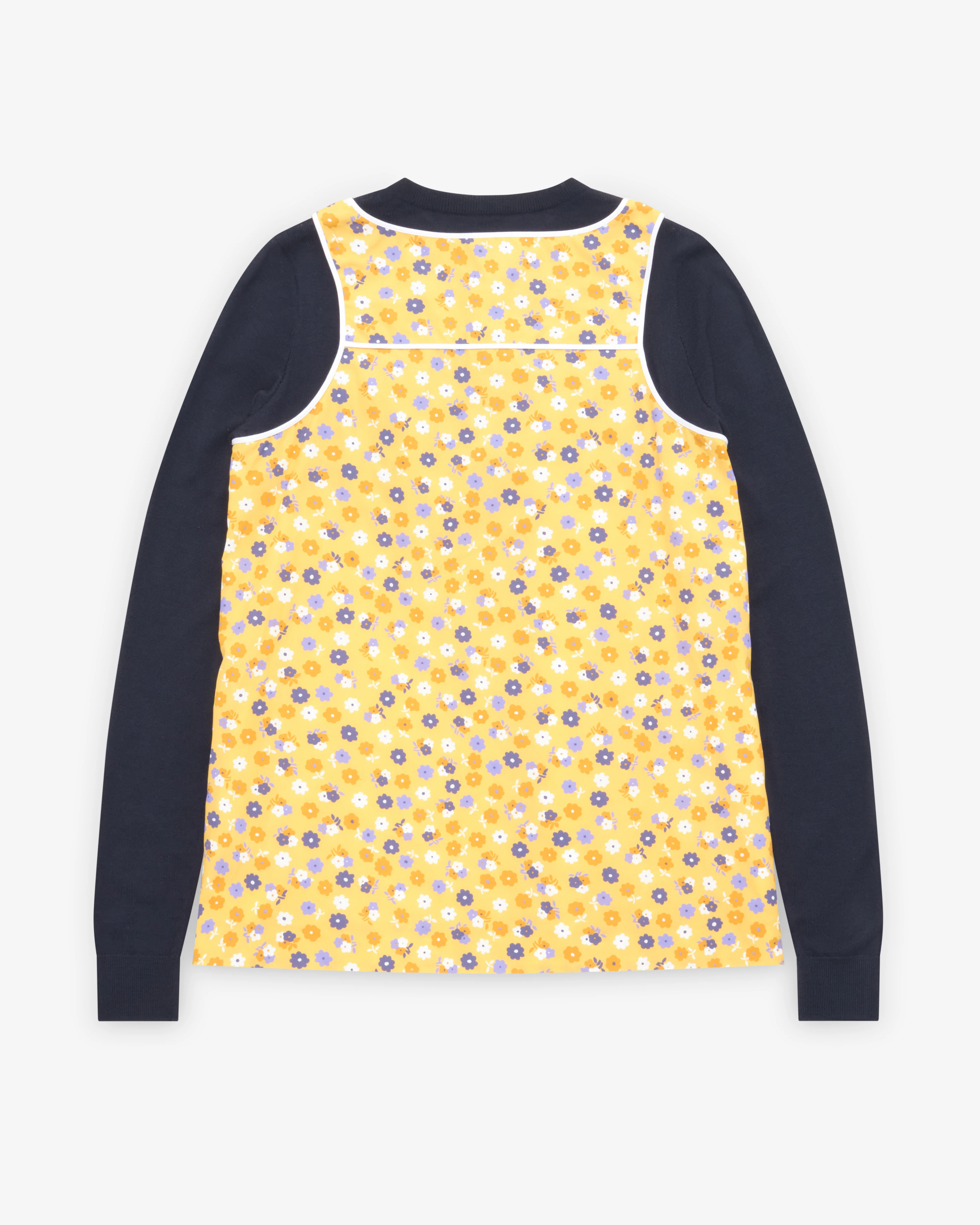 Miu Miu - Women's Poplin And Wool Knit Top - (Yellow/Purple) - Image 2