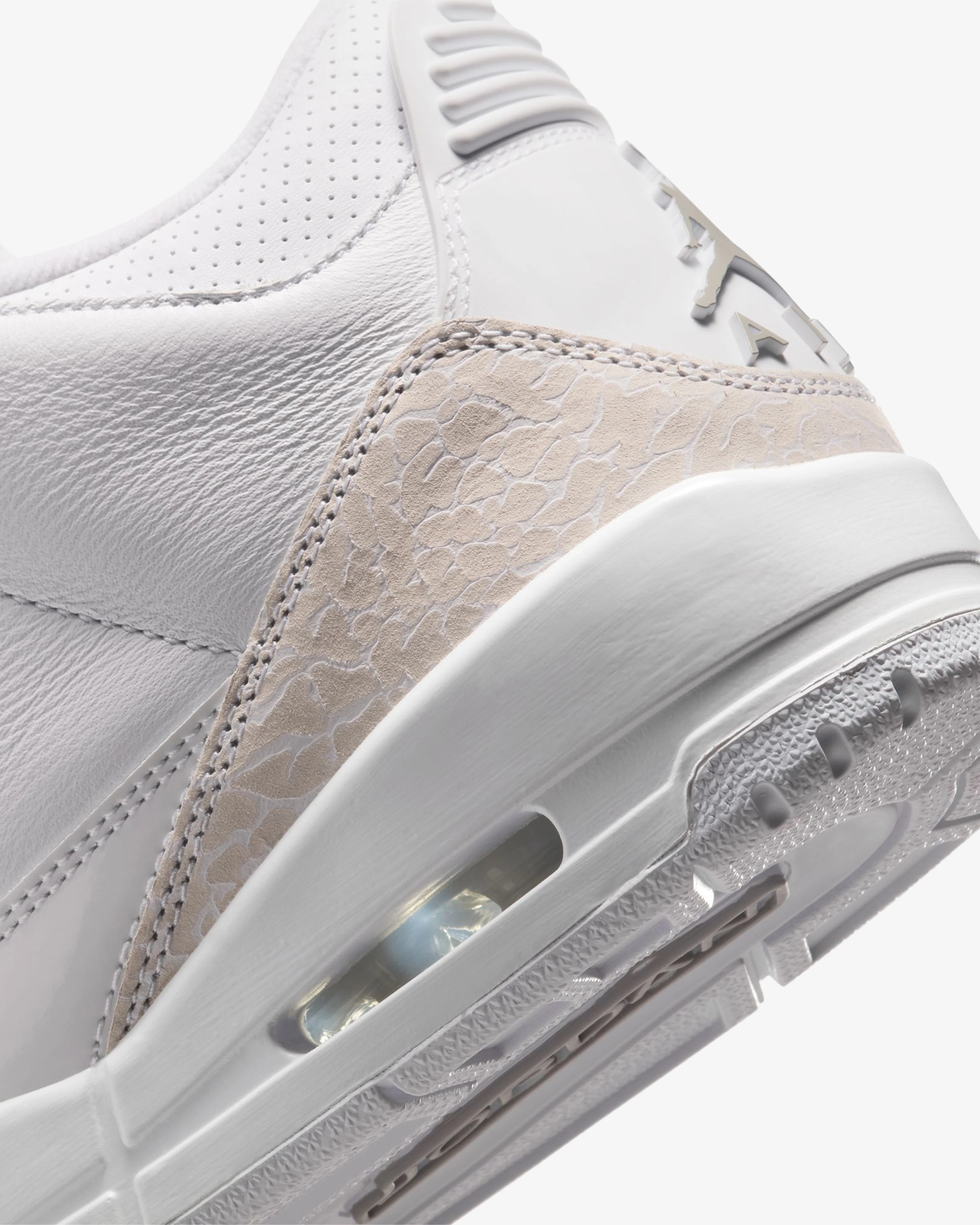 Nike - Men's Air Jordan 3 Retro Sneakers - (White/Silver) - Image 5