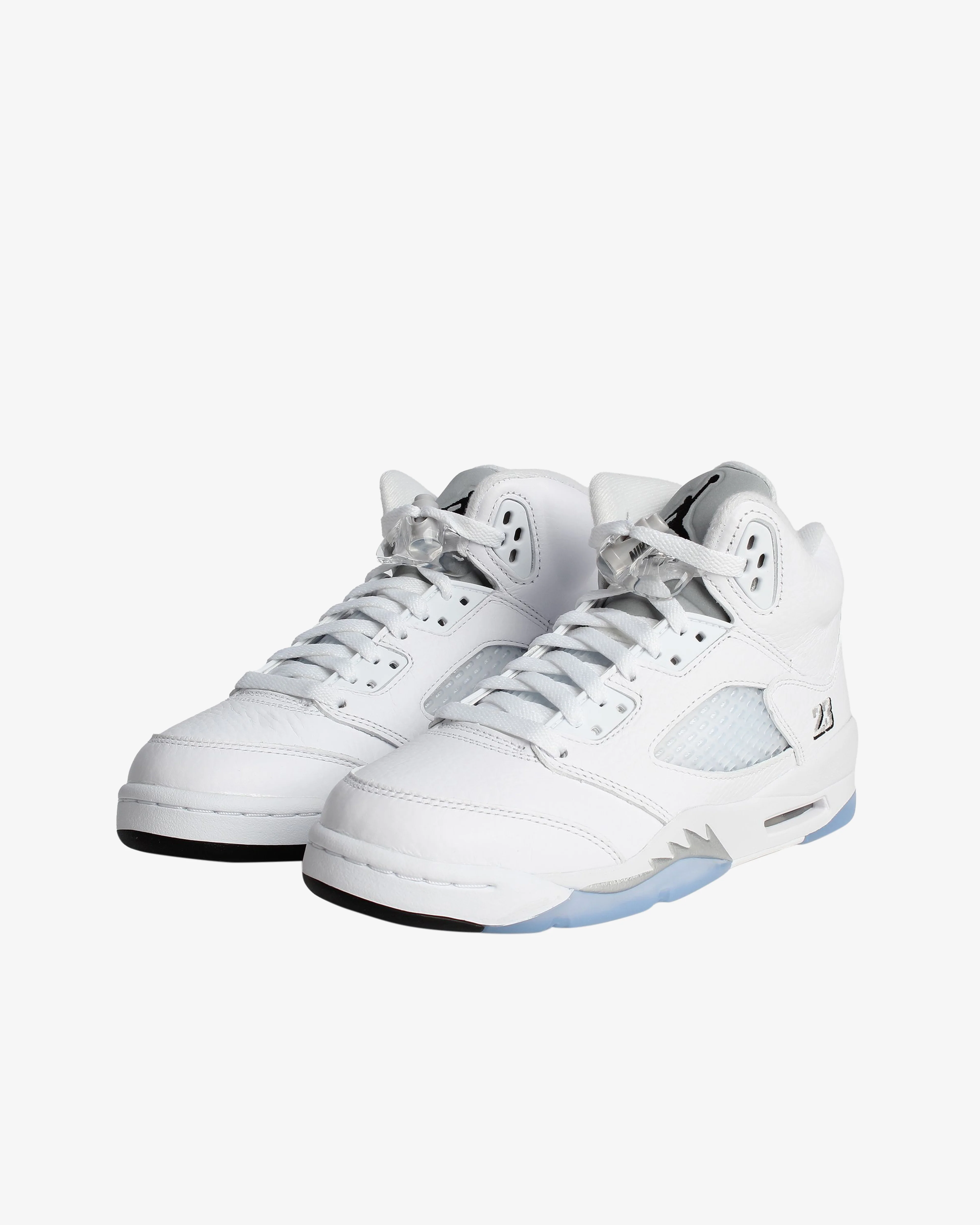 Nike - Air Jordan 5 Retro OG GS Sneakers - (White/Metallic Silver) - Image 2