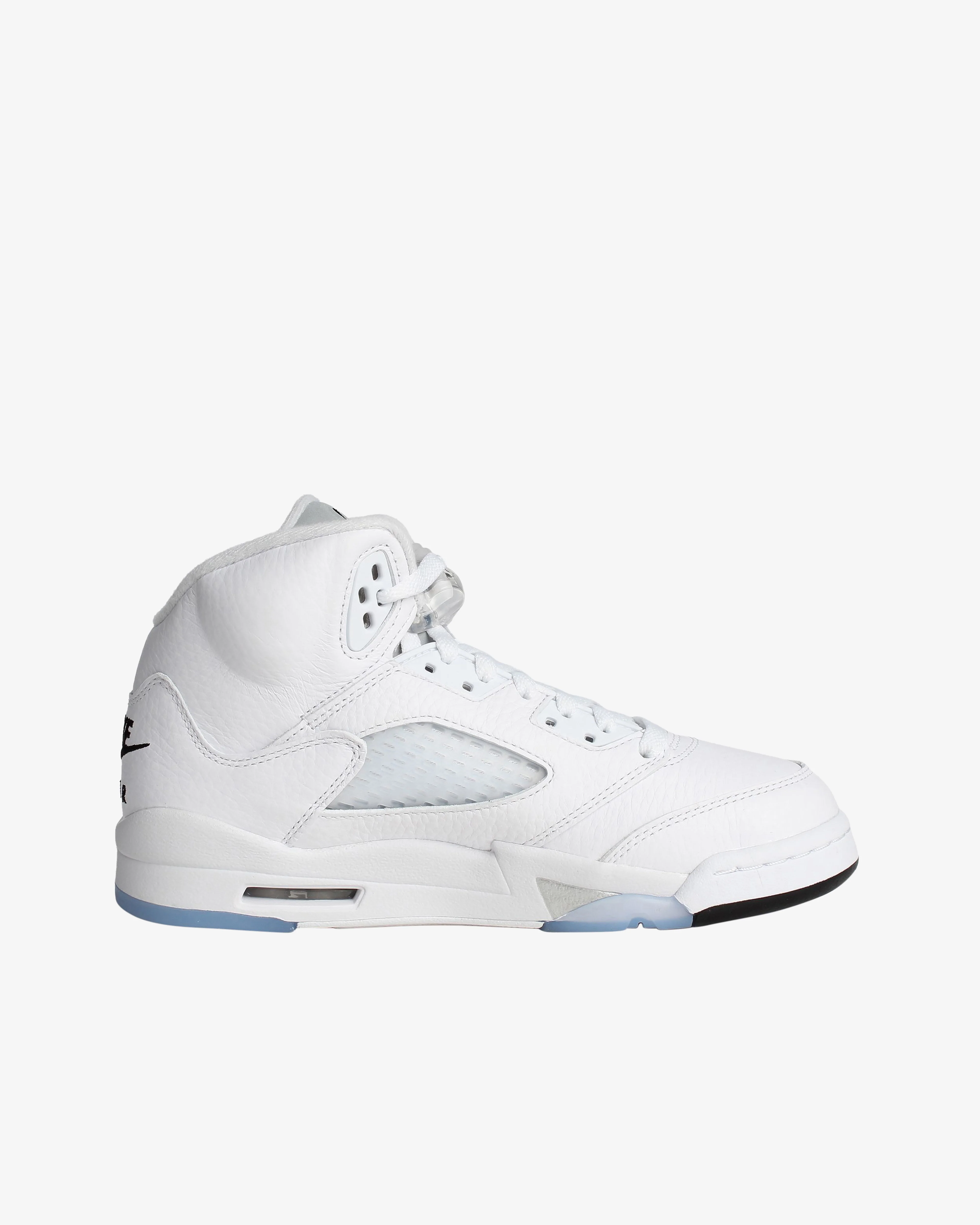 Nike - Air Jordan 5 Retro OG GS Sneakers - (White/Metallic Silver) - Image 6