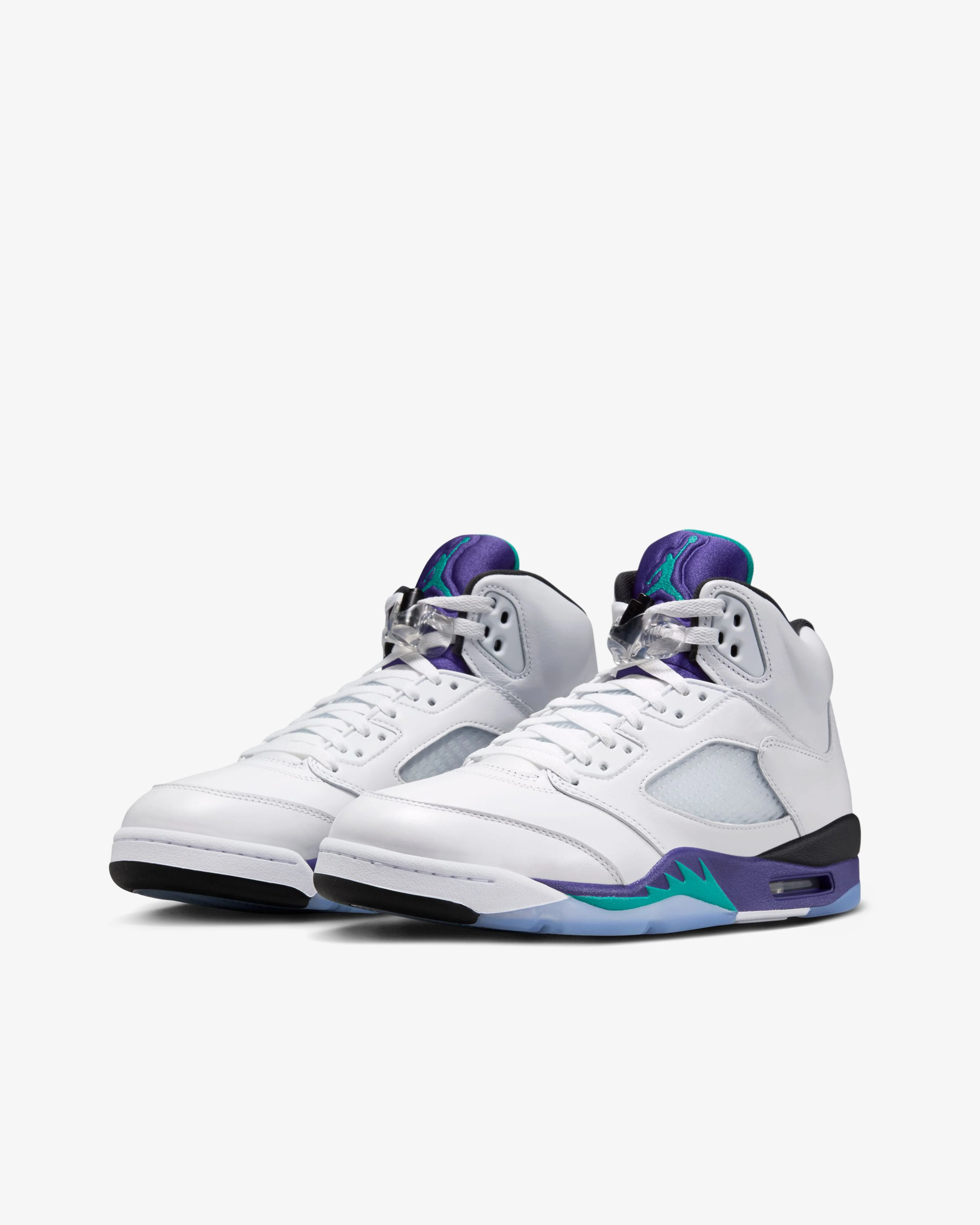 Nike - Men's Air Jordan 5 Retro OG Sneakers - (White/Grape) - Image 3