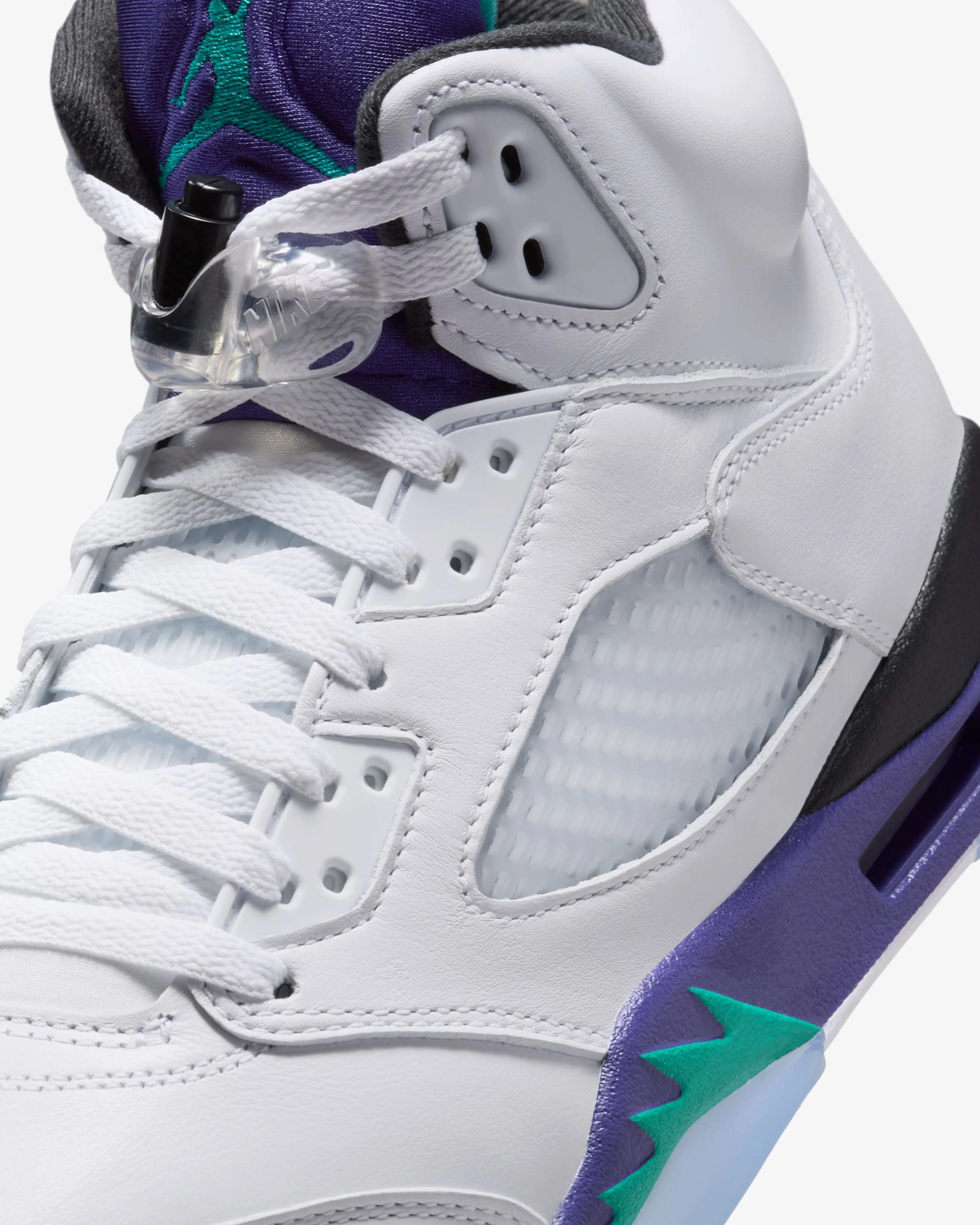 Nike - Men's Air Jordan 5 Retro OG Sneakers - (White/Grape) - Image 7