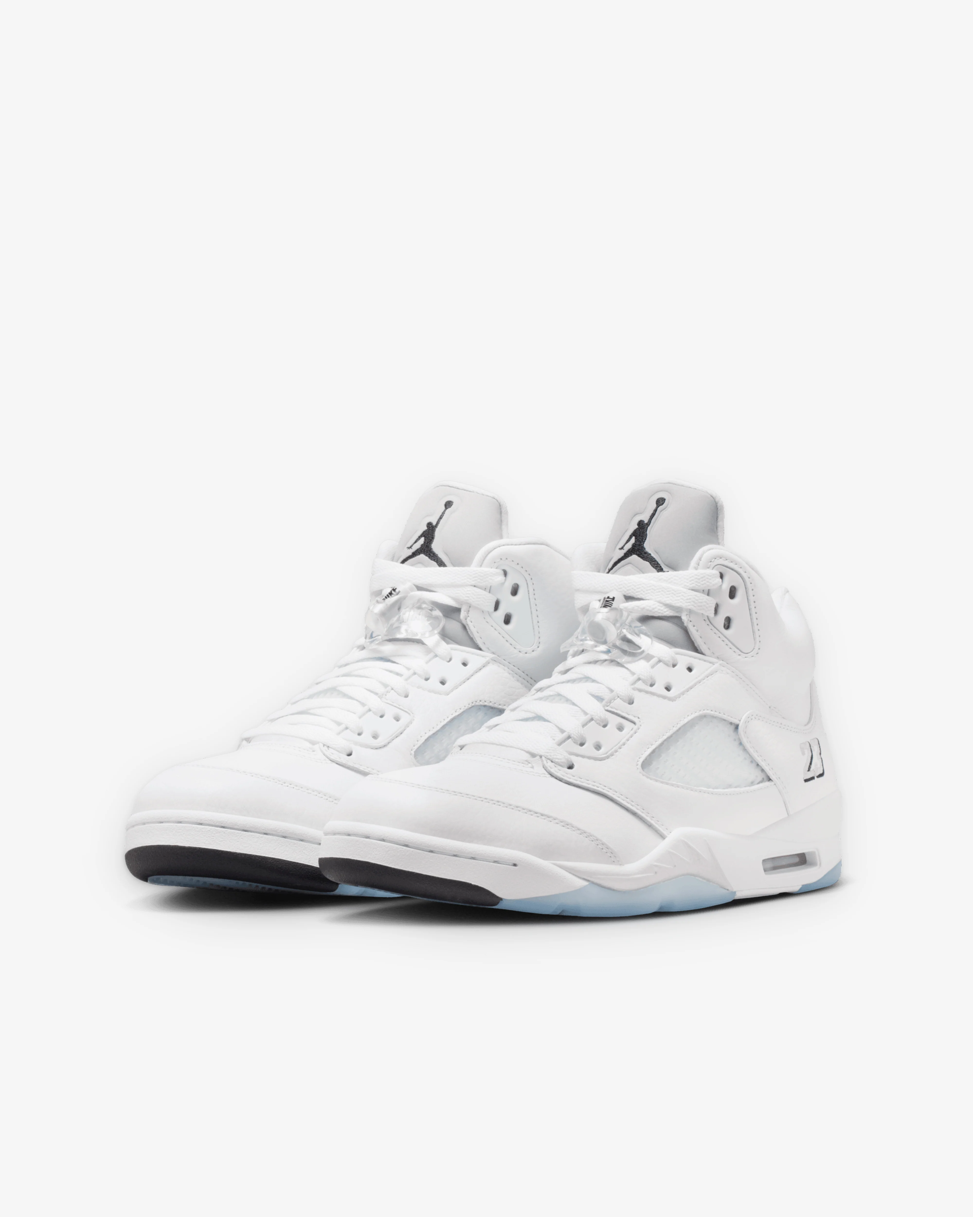 Nike - Men's Air Jordan 5 Retro OG Sneakers - (White/Metallic Silver) - Image 3