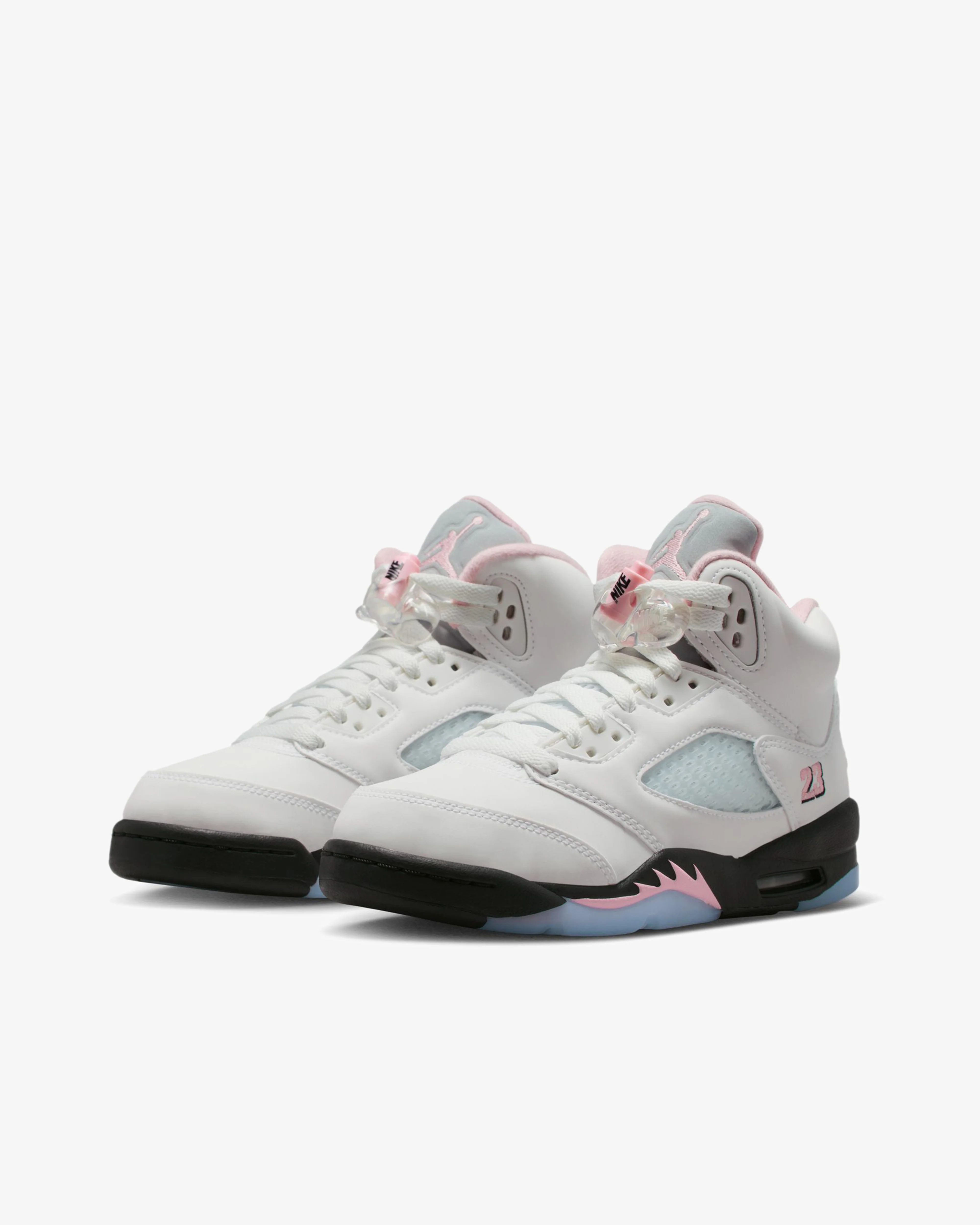 Nike - Men's Air Jordan 5 Retro Sneakers - (White/Pink) - Image 3