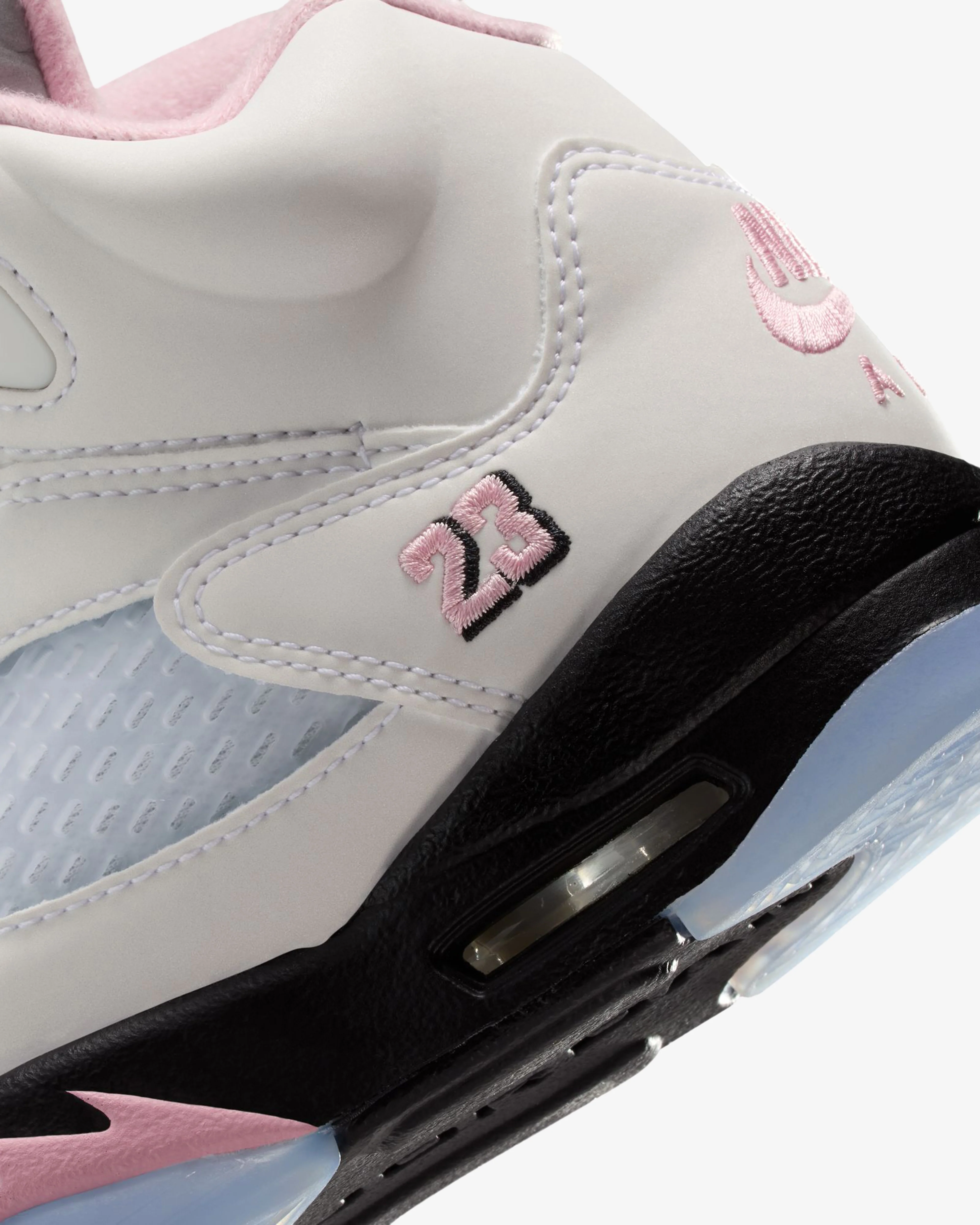 Nike - Men's Air Jordan 5 Retro Sneakers - (White/Pink) - Image 5