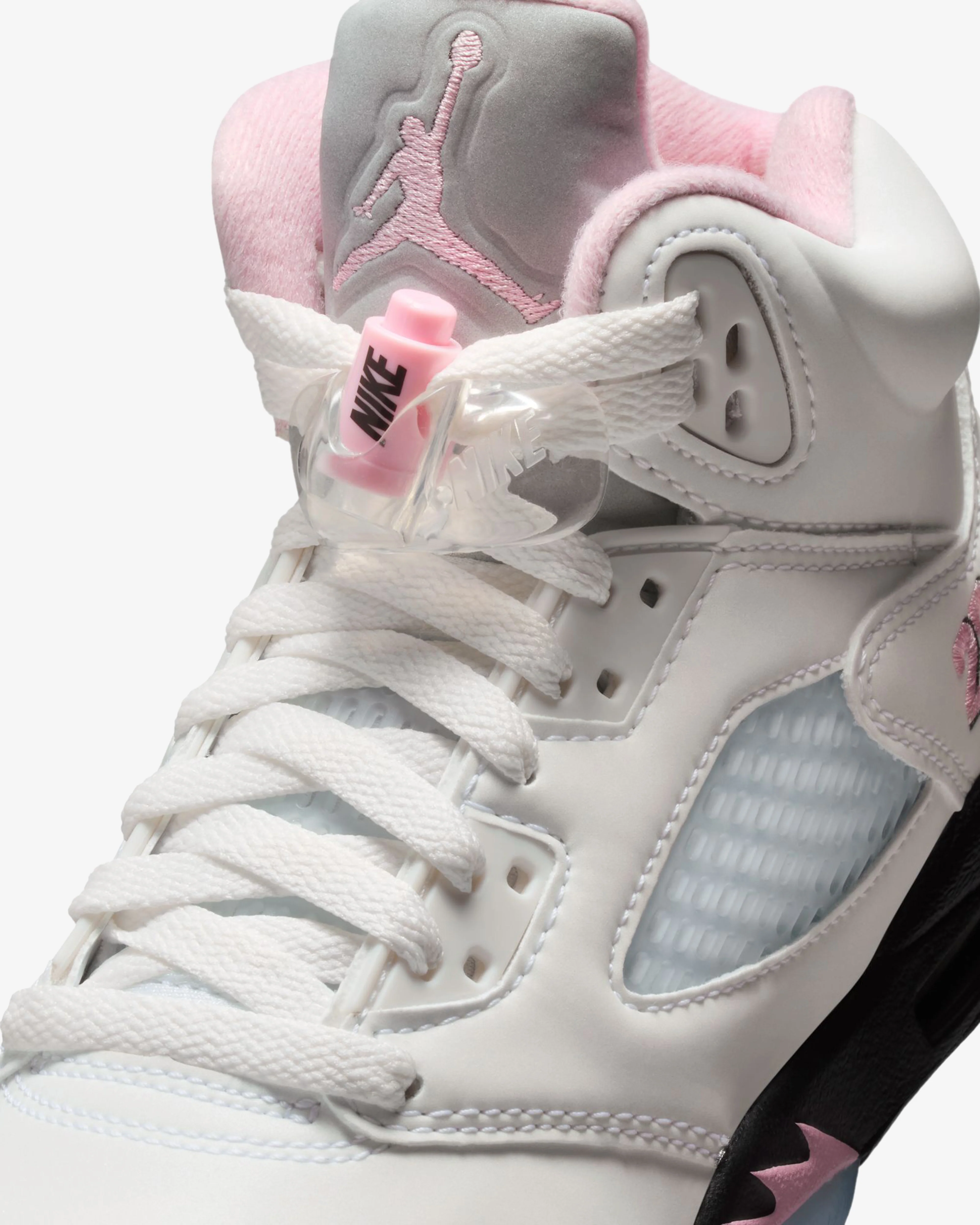 Nike - Men's Air Jordan 5 Retro Sneakers - (White/Pink) - Image 6