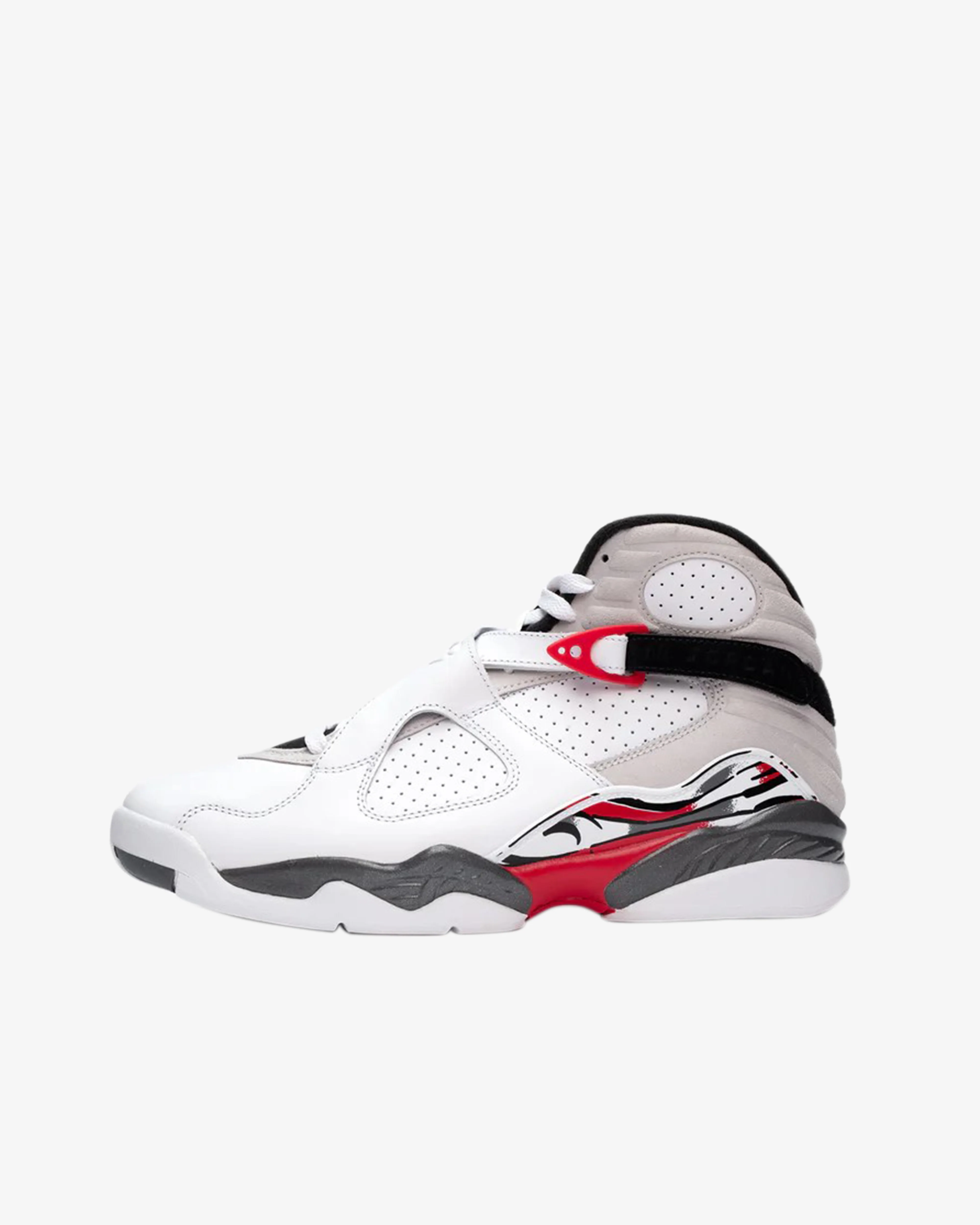 Nike - Men's Air Jordan 8 Retro Sneakers - (White/Black/Red) - Image 2