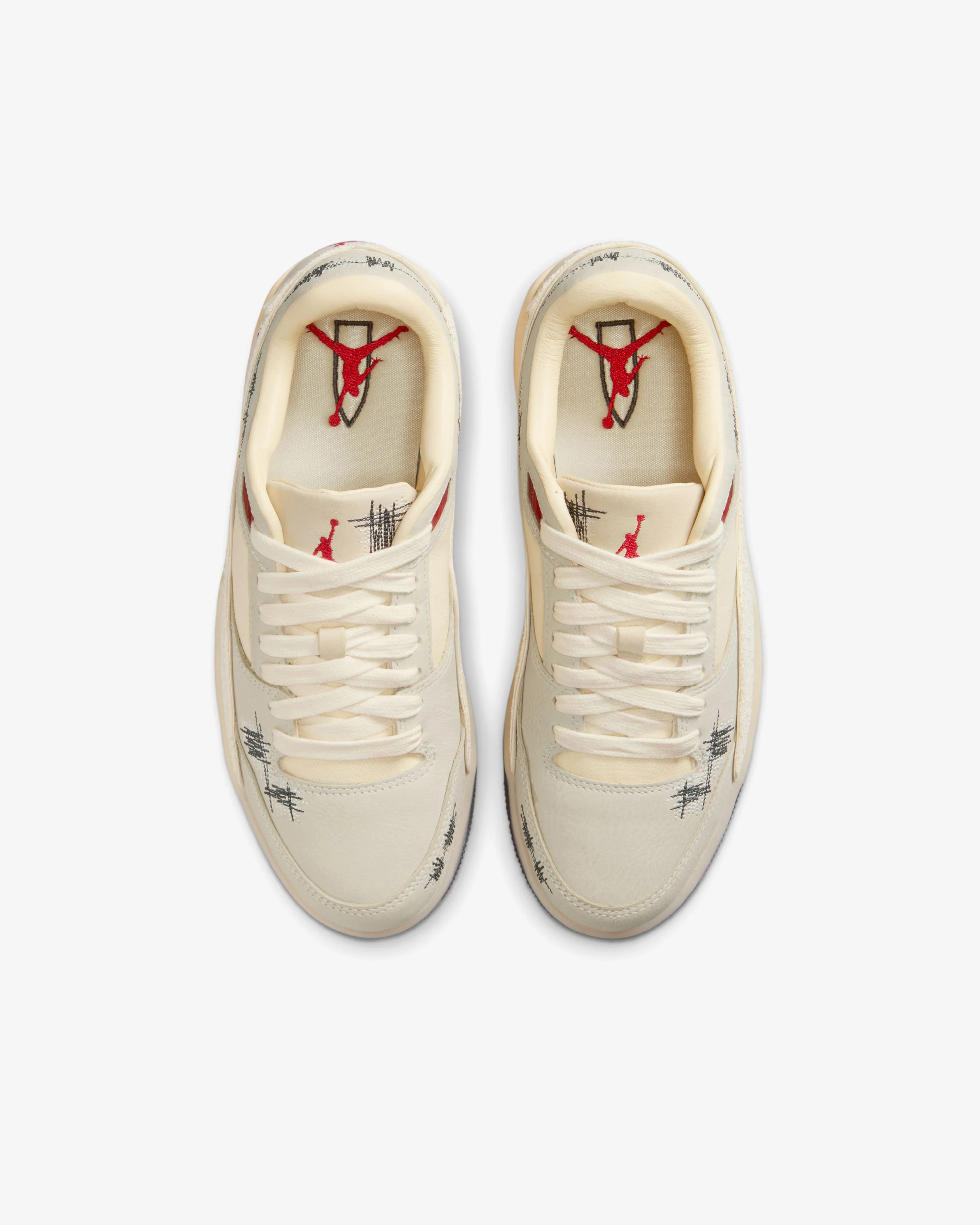 Nike x Téla - Women's Air Jordan Flight Court SP Sneakers - (Coconut Milk/Noir) - Image 4