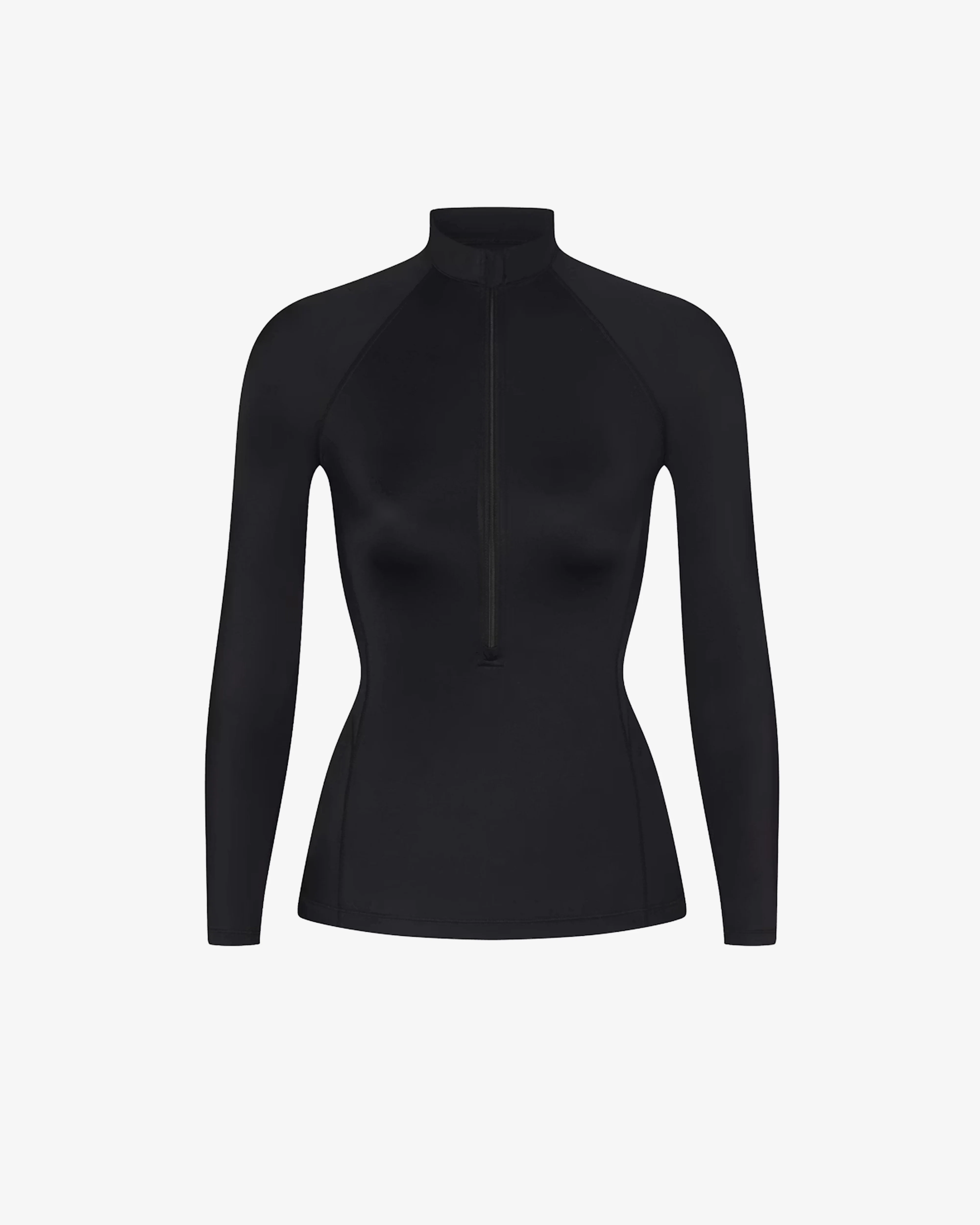 NikeSkims - Women's Matte Mock Neck Ls Half Zip Top - (Obsidian)