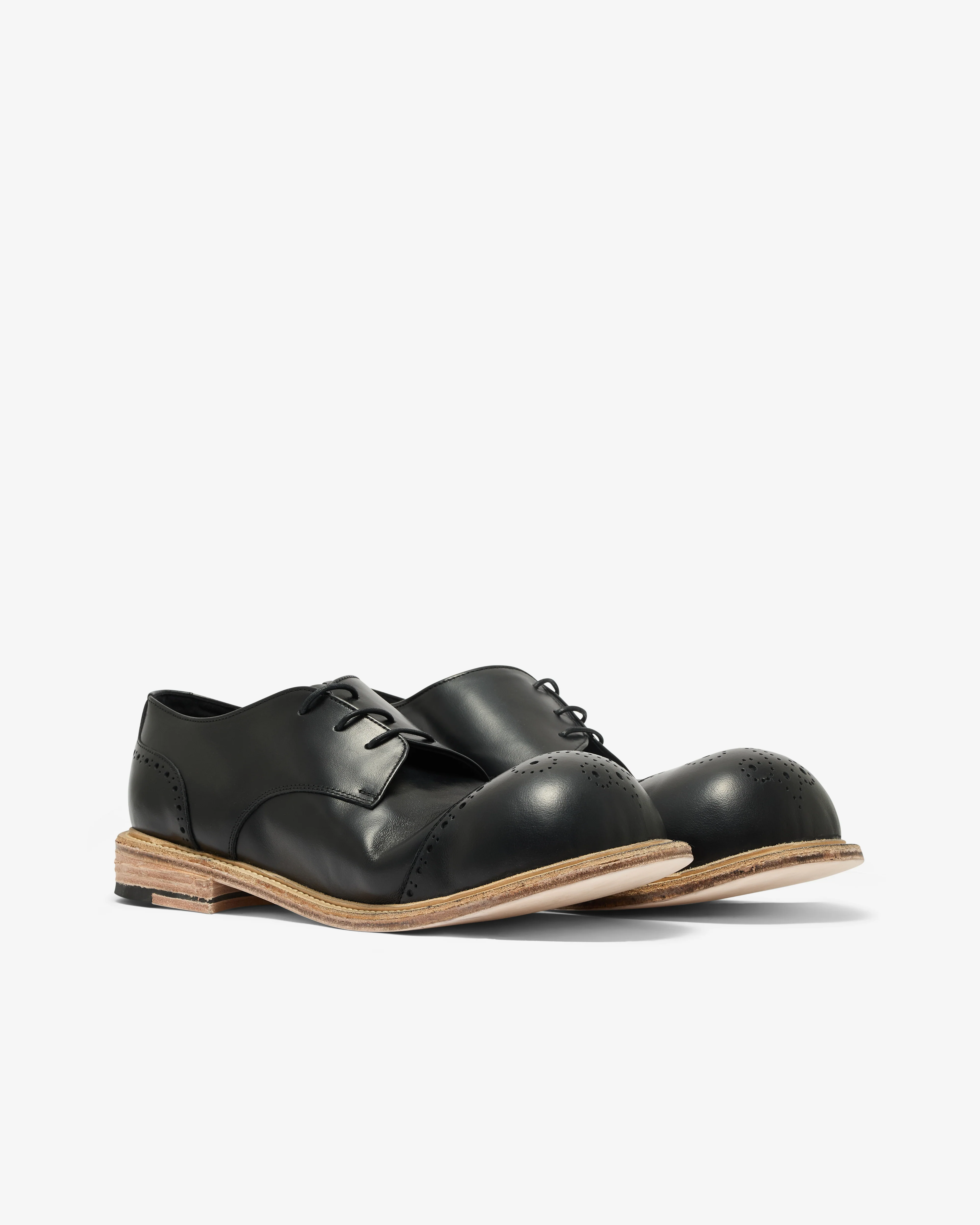 No Idea - Men's Big Foot Curved Wingtip Derby - (Black) - Image 3